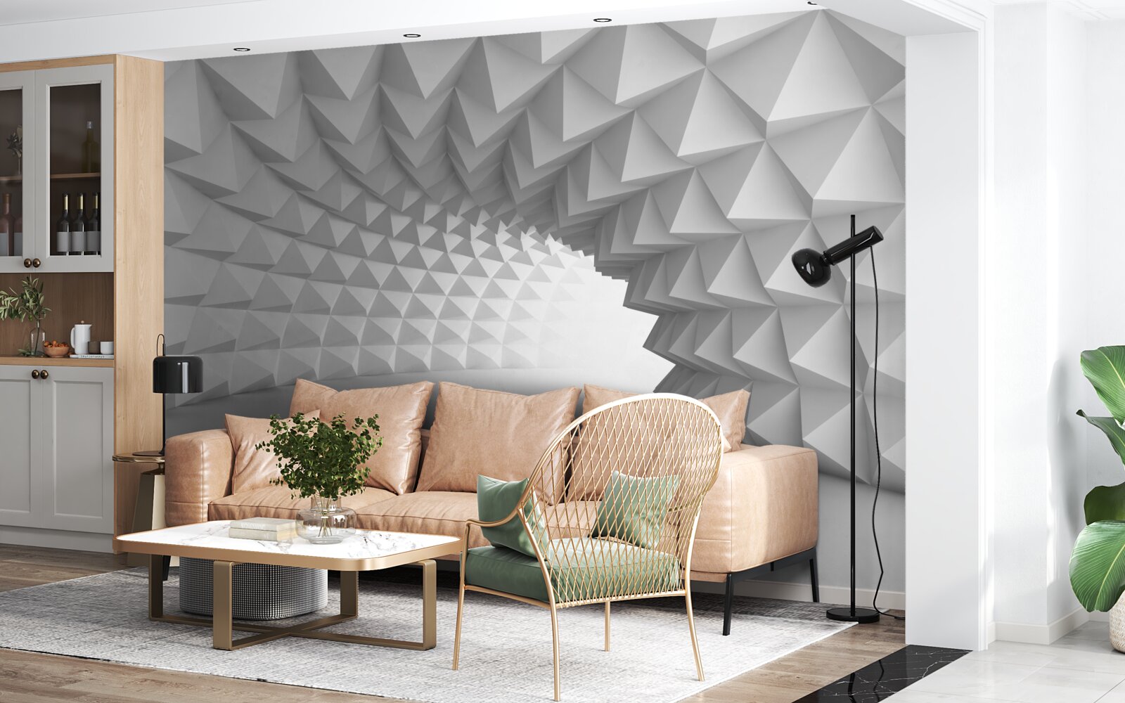 Fototapeta biela tunelová chodba