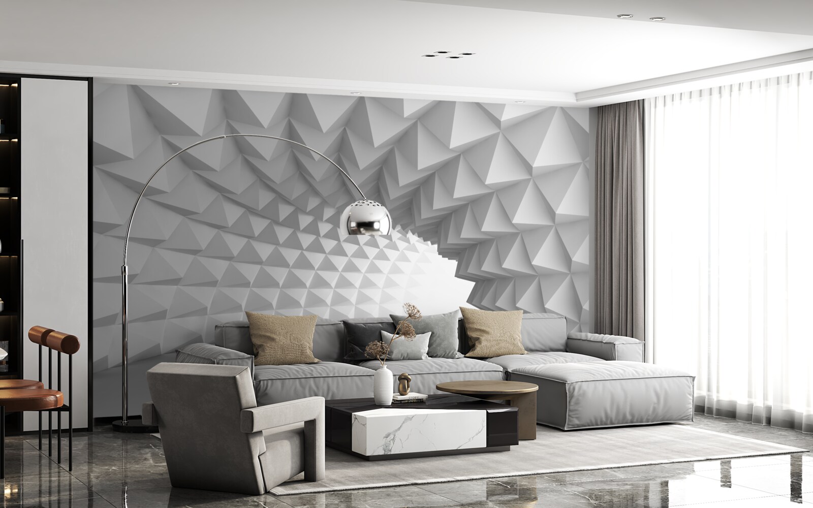 Fototapeta biela tunelová chodba