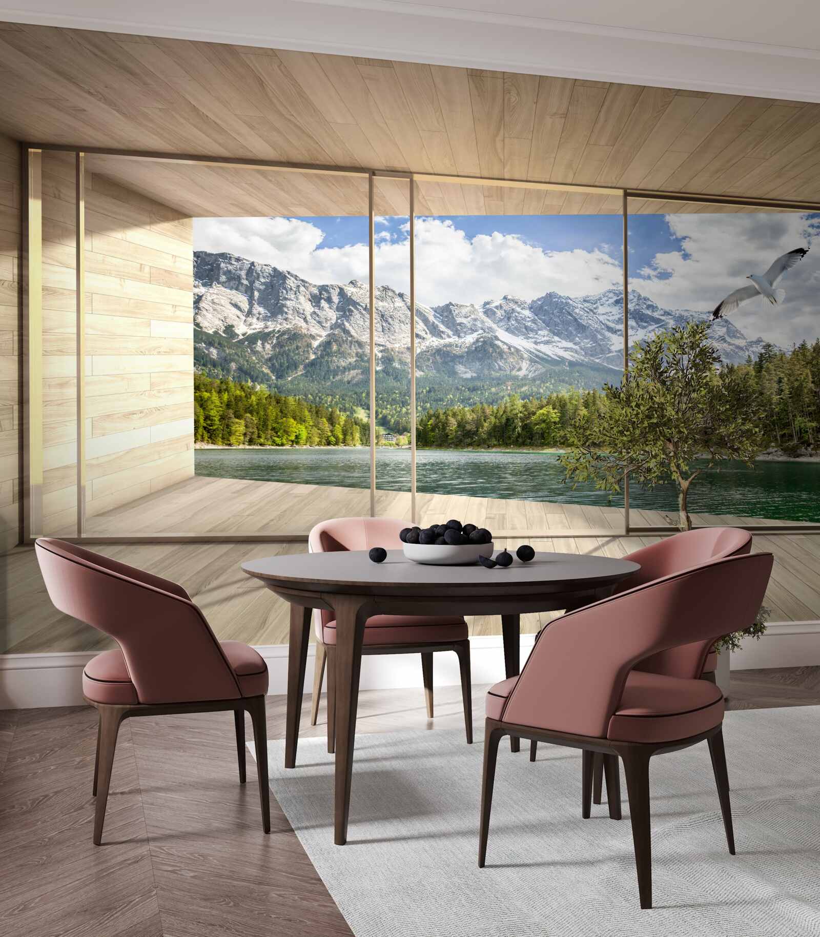 Fototapeta úchvatná krajina rieky a hôr