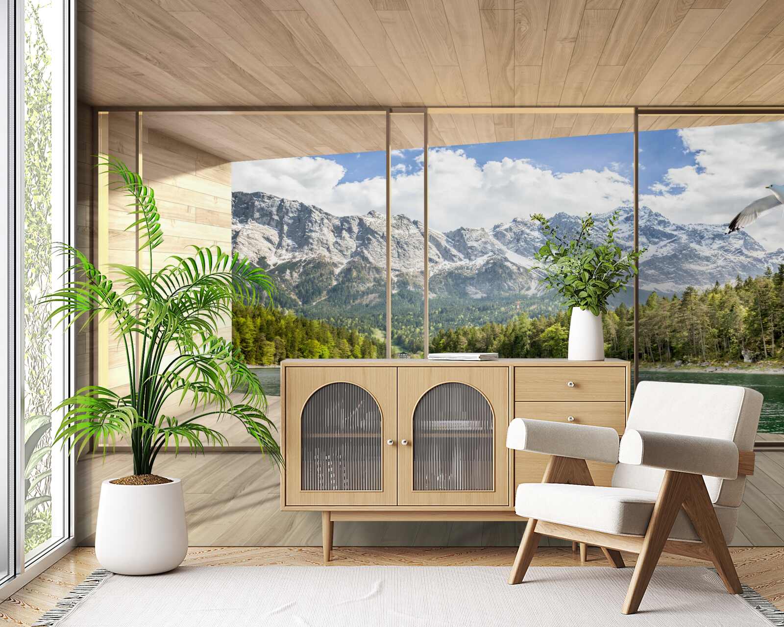 Fototapeta úchvatná krajina rieky a hôr