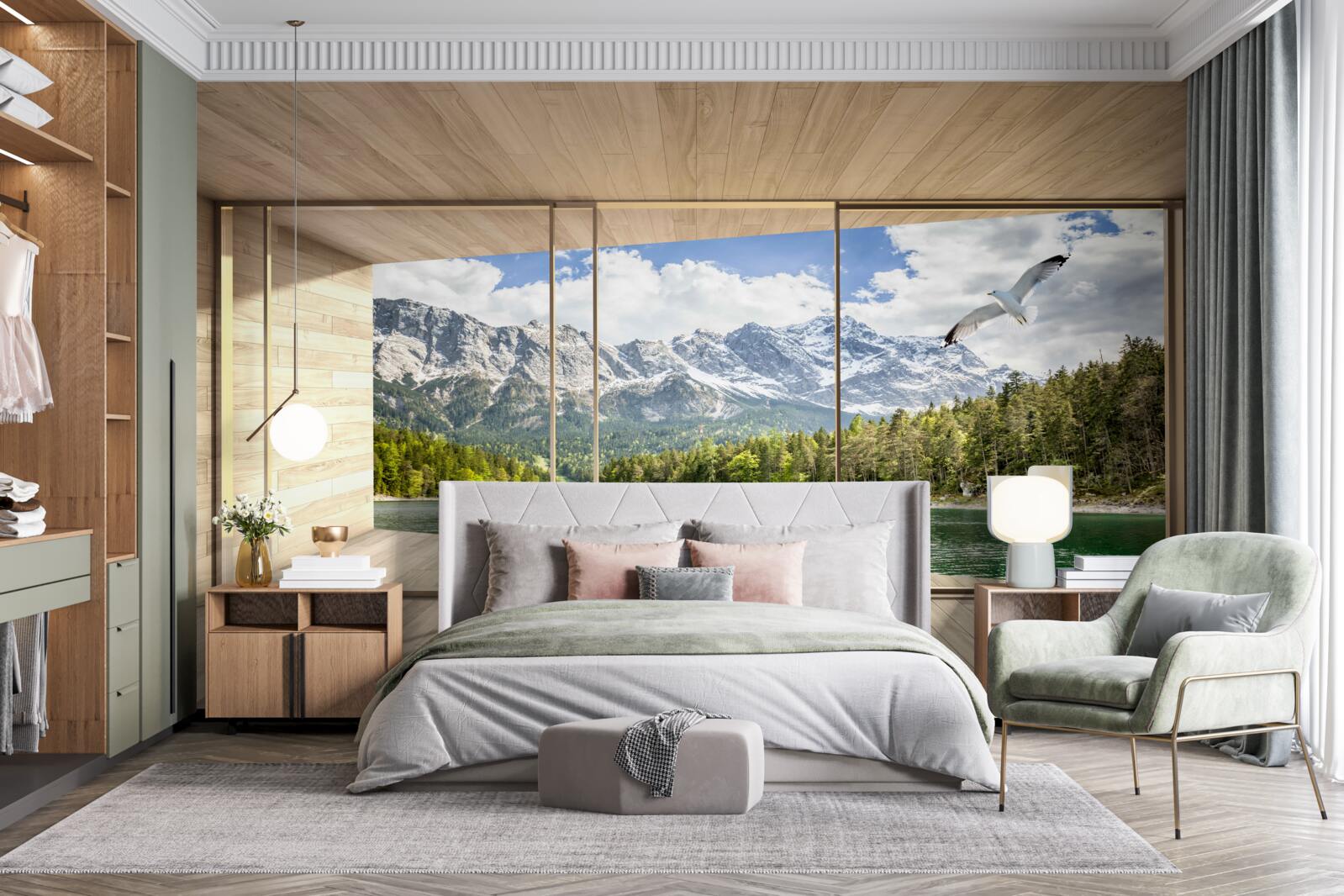 Fototapeta úchvatná krajina rieky a hôr