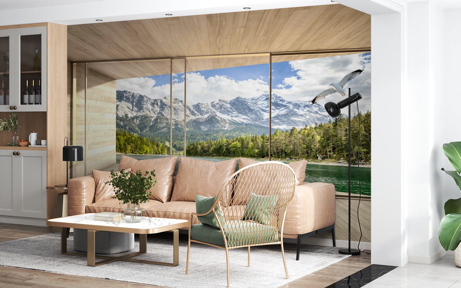 Fototapeta úchvatná krajina rieky a hôr