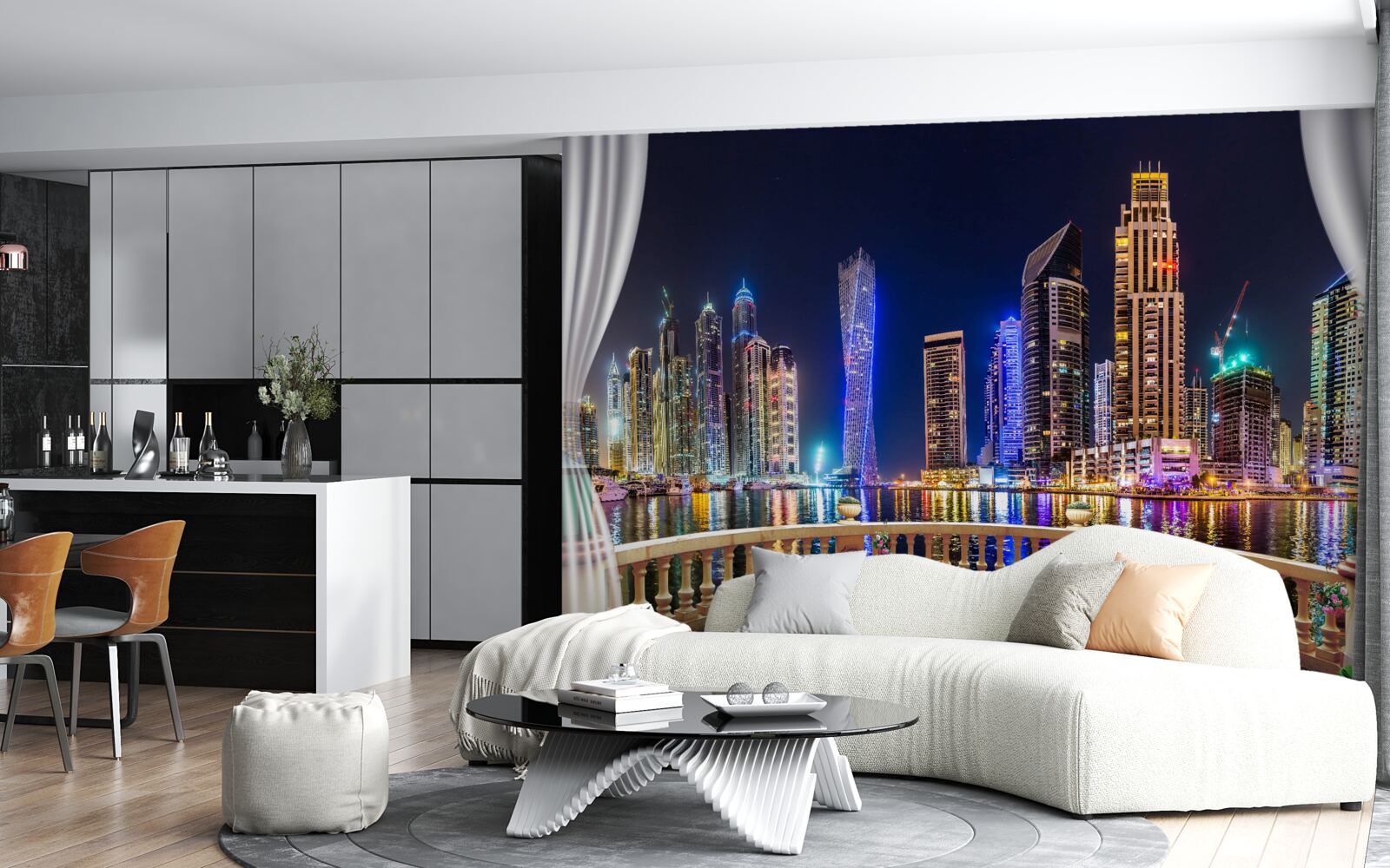 Fototapeta mesto v noci vyzerá neskutočne krásne