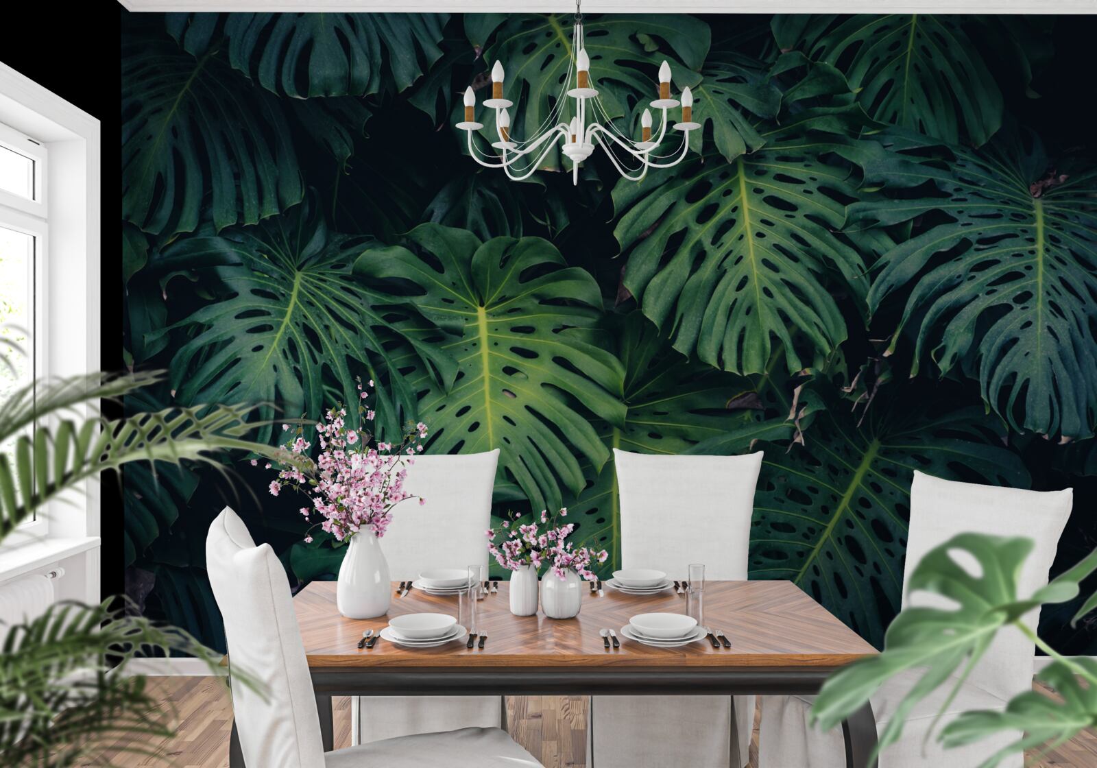 Fototapeta zelené listy veľkých paliem