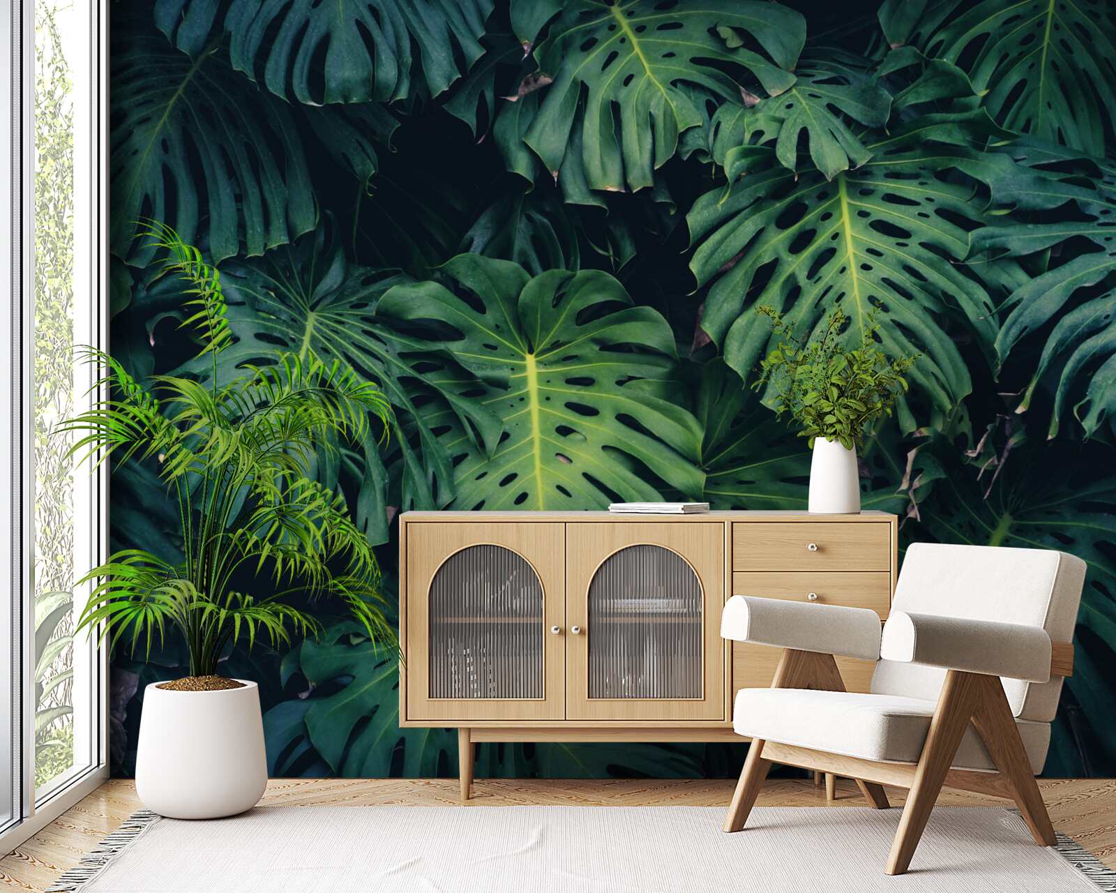 Fototapeta zelené listy veľkých paliem