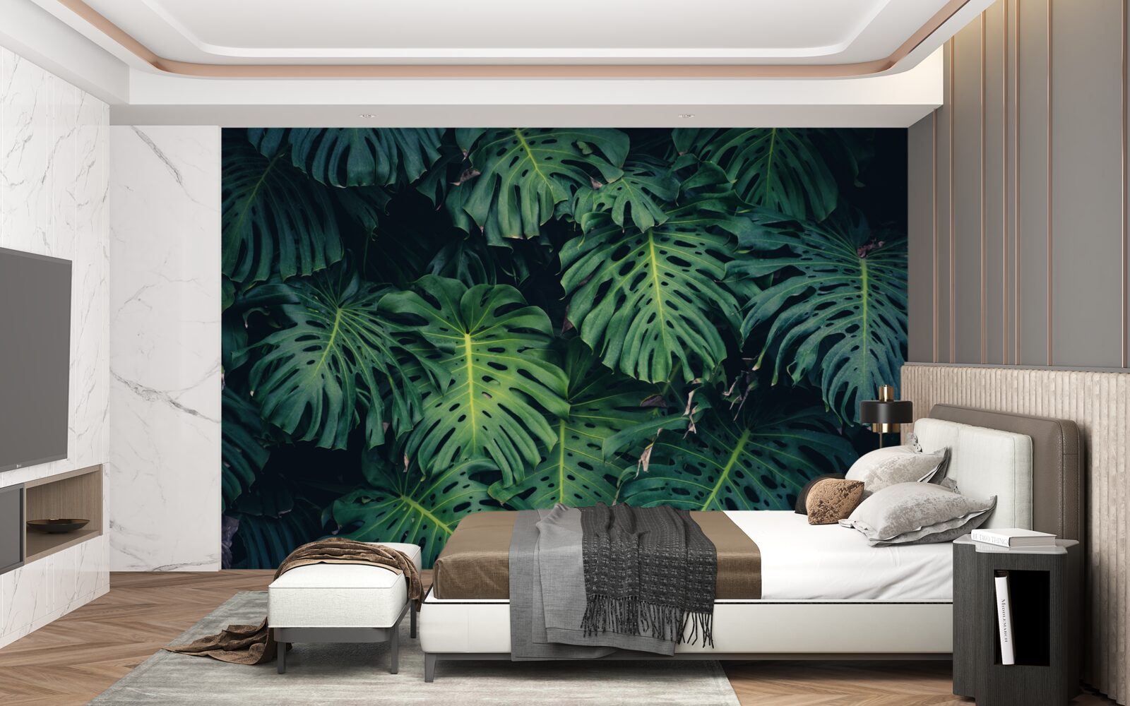 Fototapeta zelené listy veľkých paliem