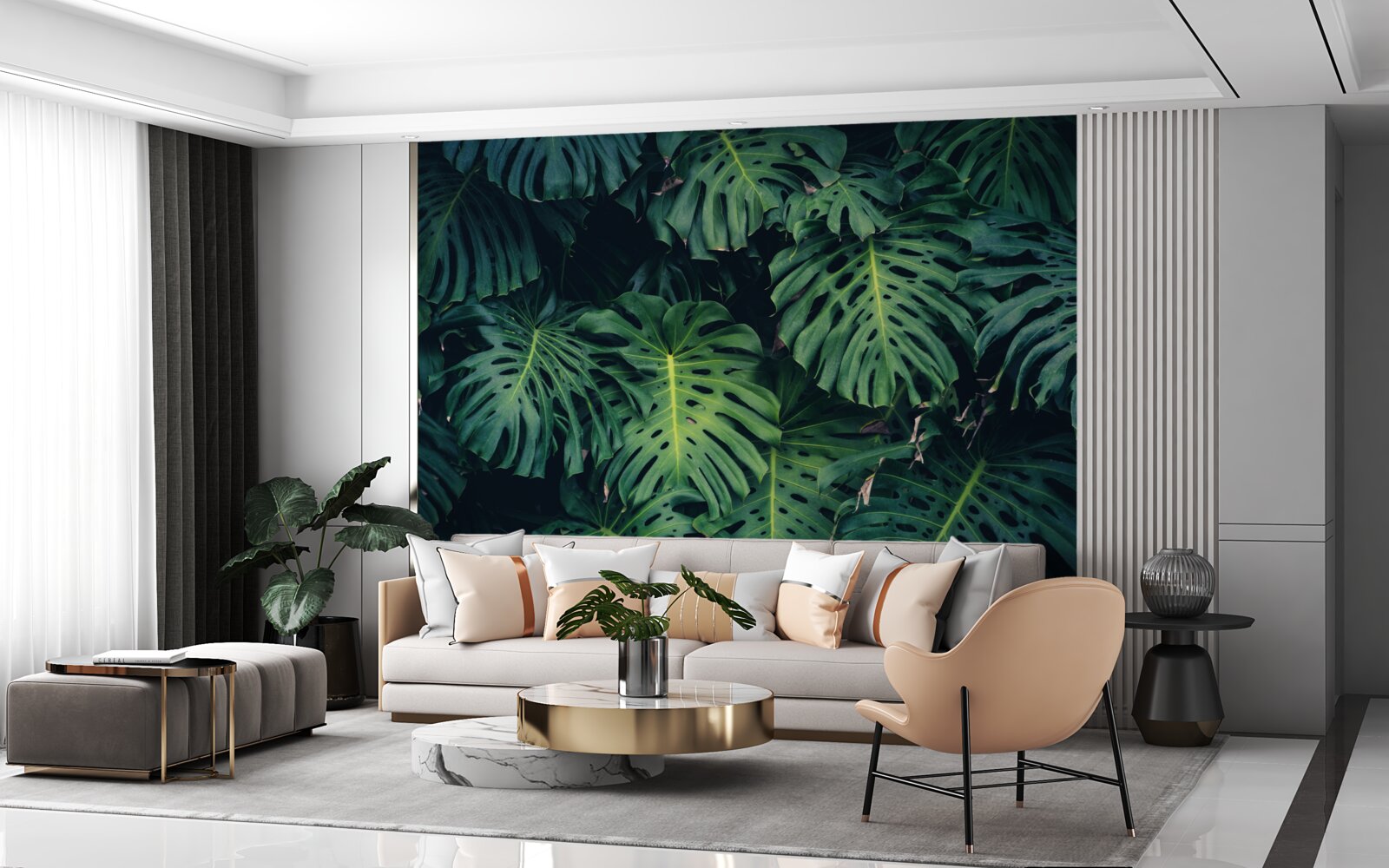 Fototapeta zelené listy veľkých paliem