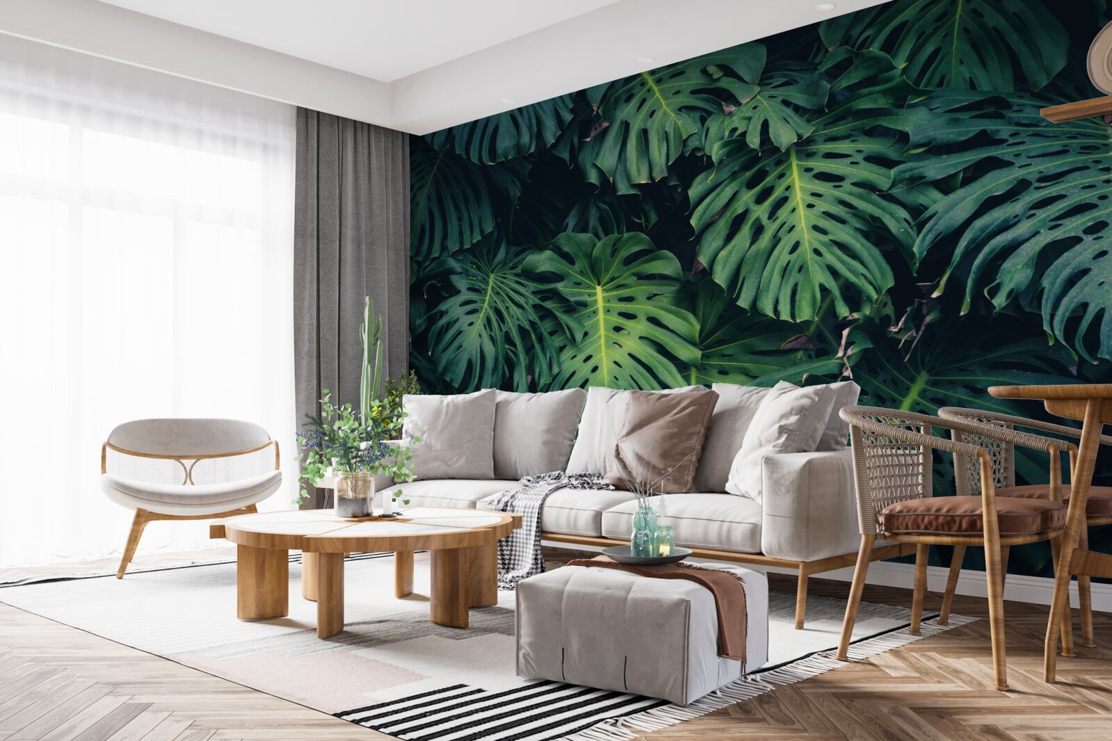 Fototapeta zelené listy veľkých paliem