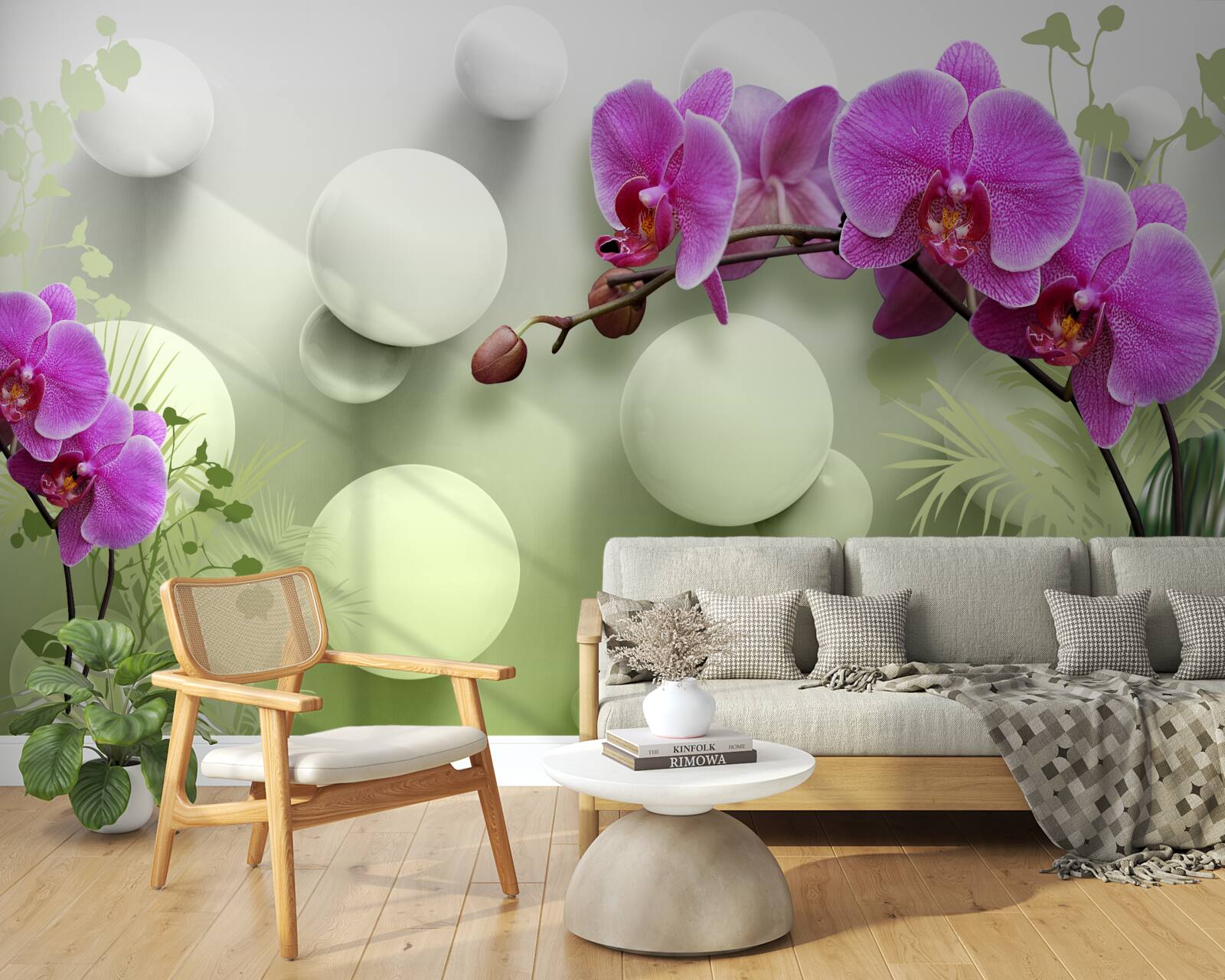 Fototapeta orchidey v odtieňoch bielej a fialovej