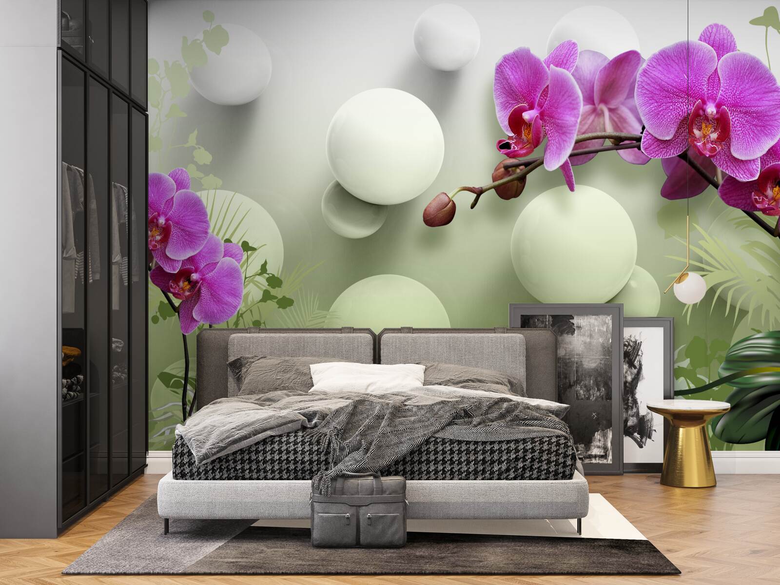 Fototapeta orchidey v odtieňoch bielej a fialovej