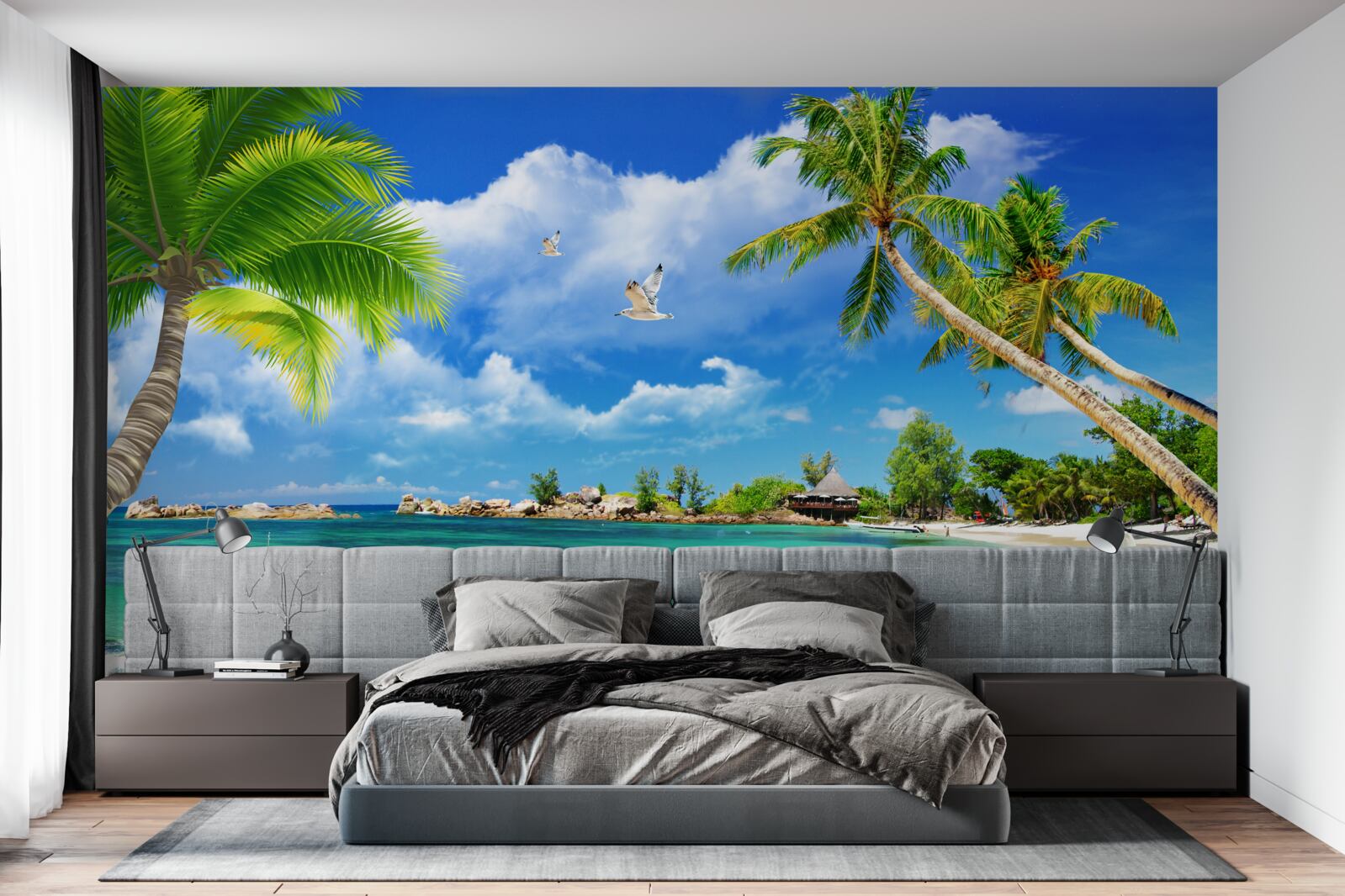 Fototapeta pláž na ostrove víta blížiacu sa jachtu