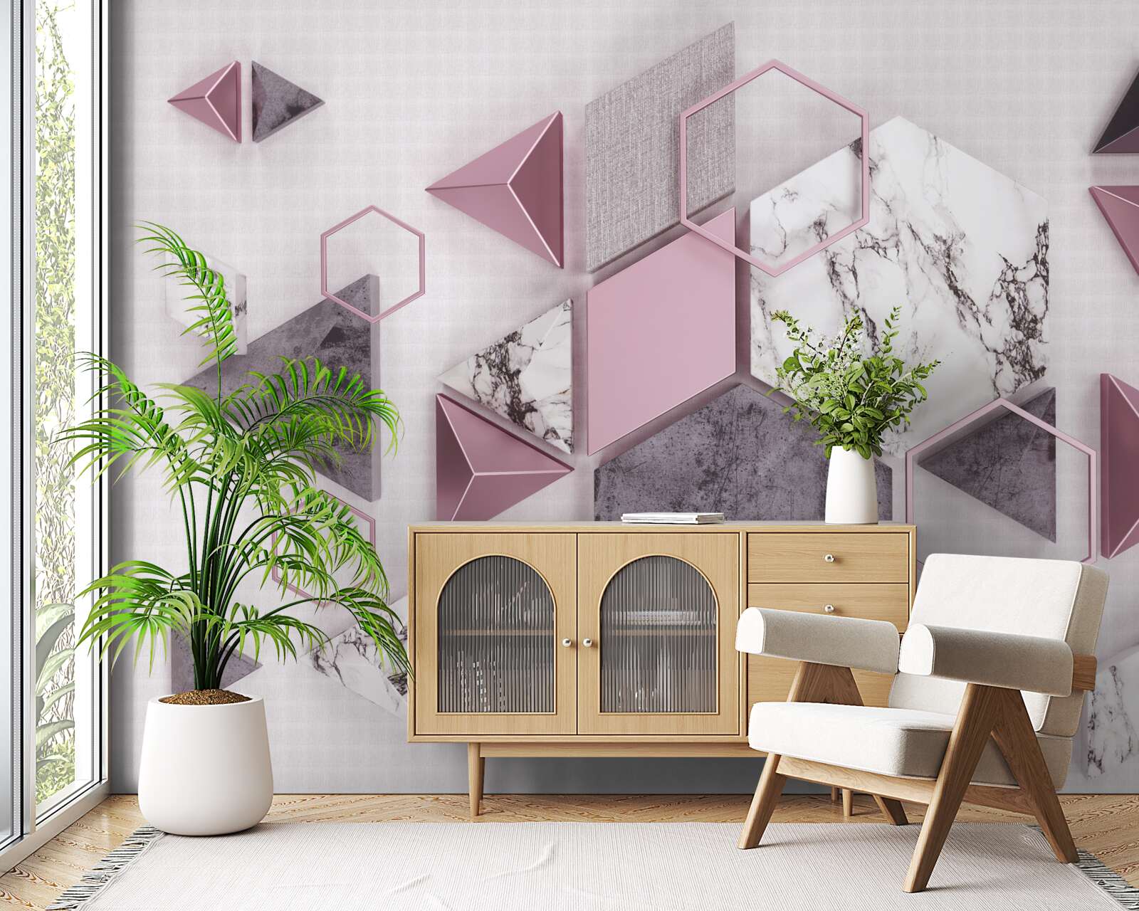 Fototapeta mramorové geometrické maľby