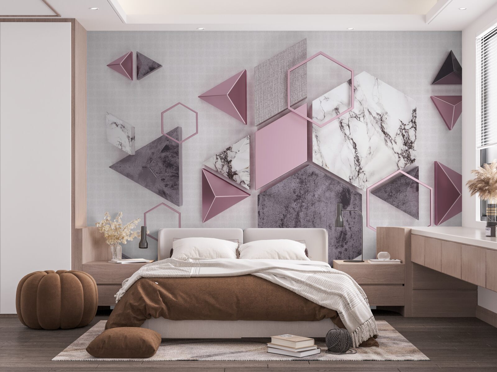 Fototapeta mramorové geometrické maľby