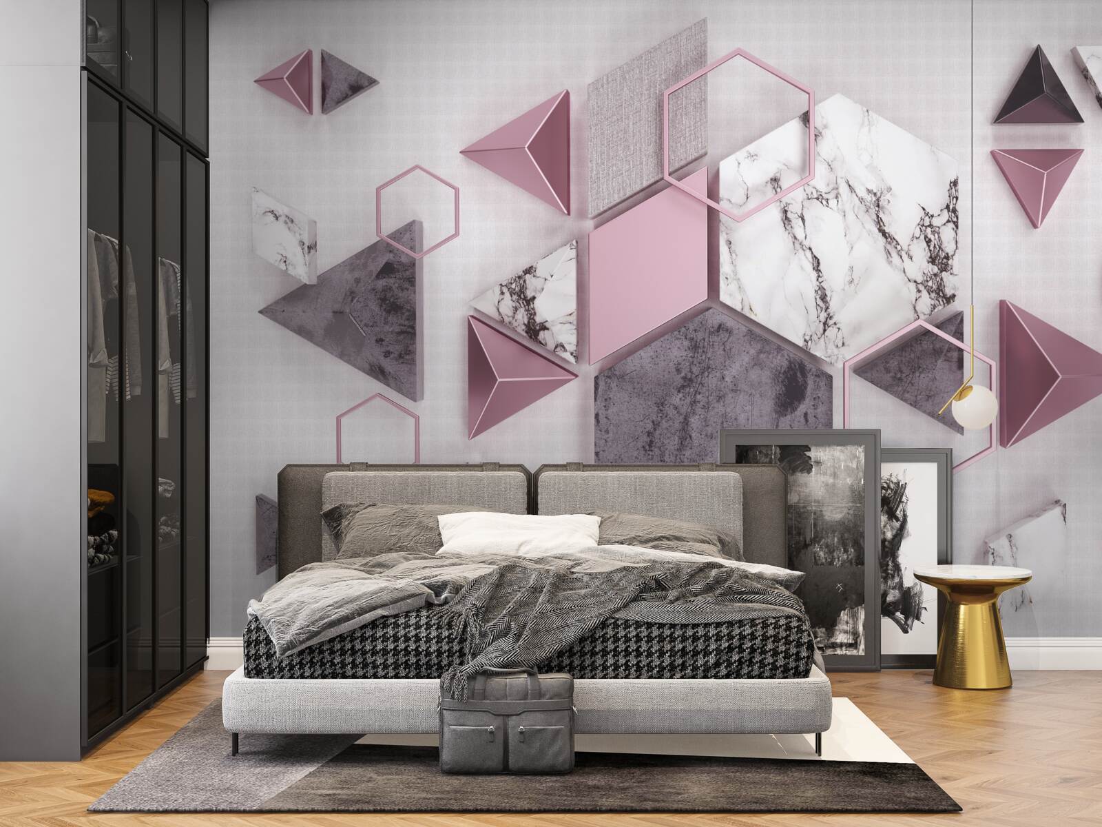 Fototapeta mramorové geometrické maľby