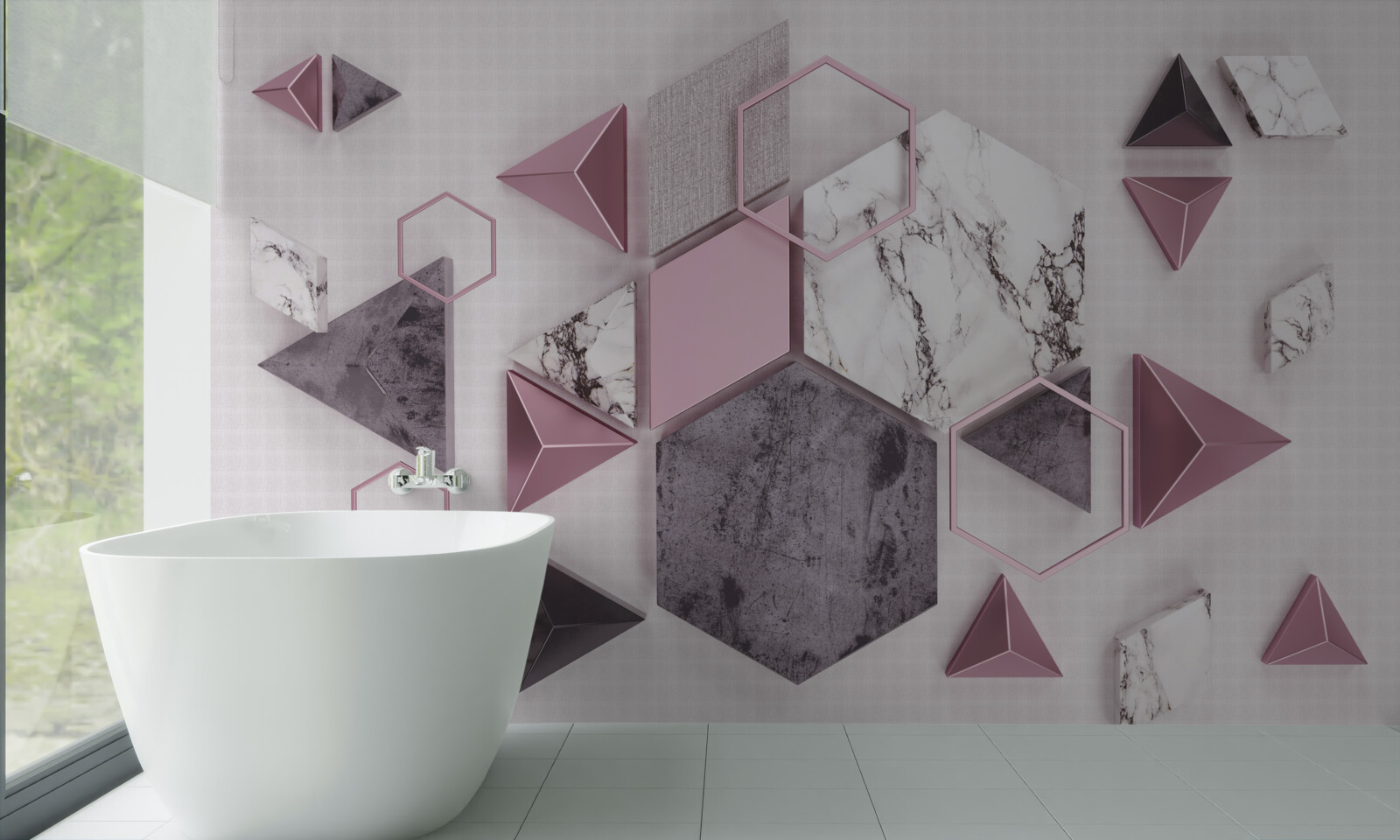 Fototapeta mramorové geometrické maľby