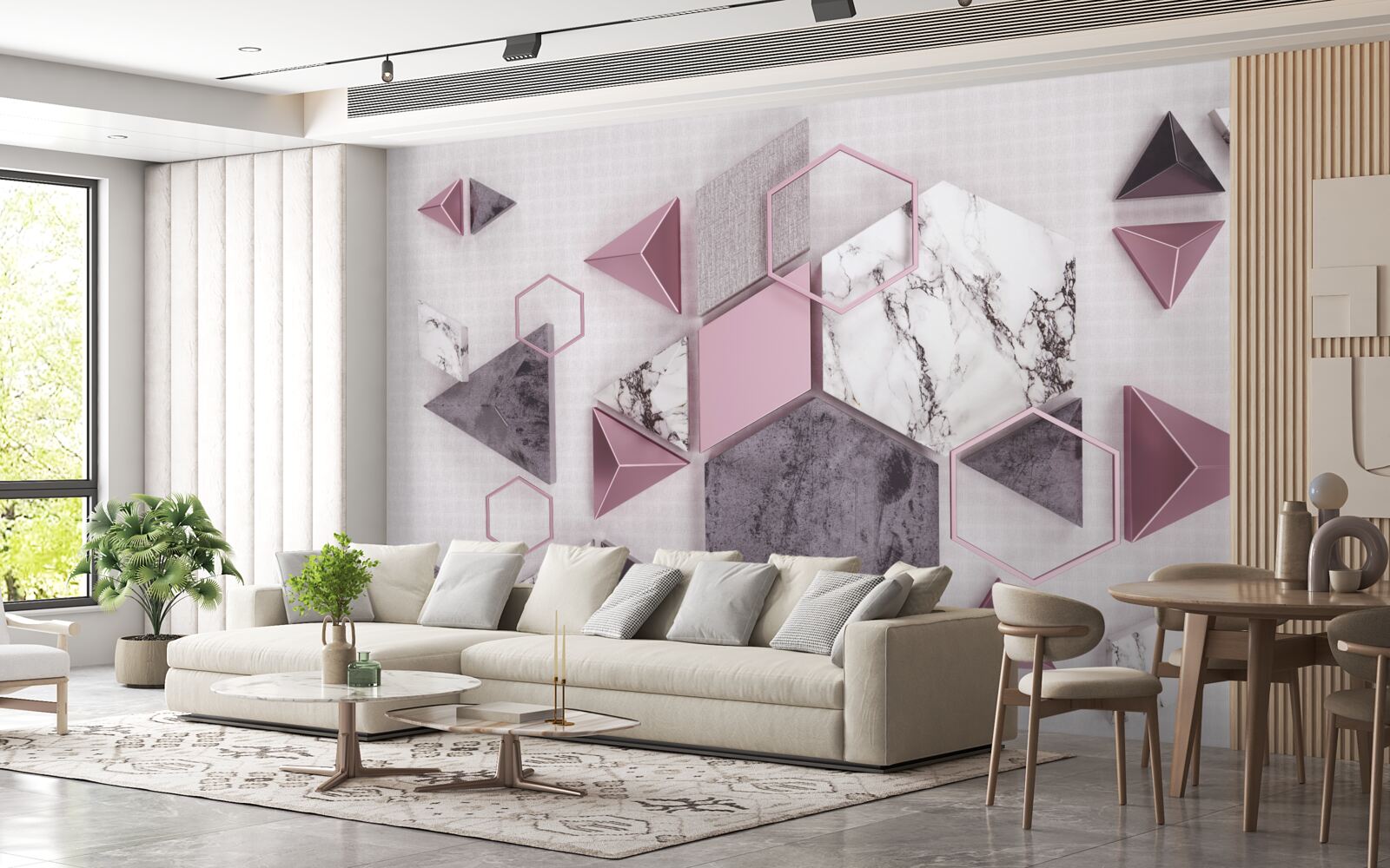 Fototapeta mramorové geometrické maľby