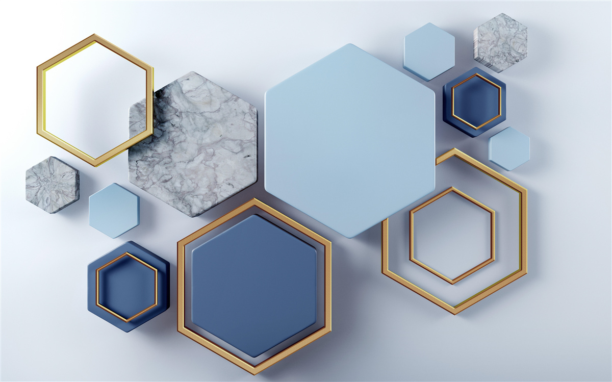 Fototapeta geometrický abstraktný dizajn so šesťuholníkmi