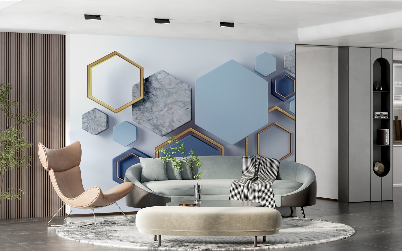 Fototapeta geometrický abstraktný dizajn so šesťuholníkmi