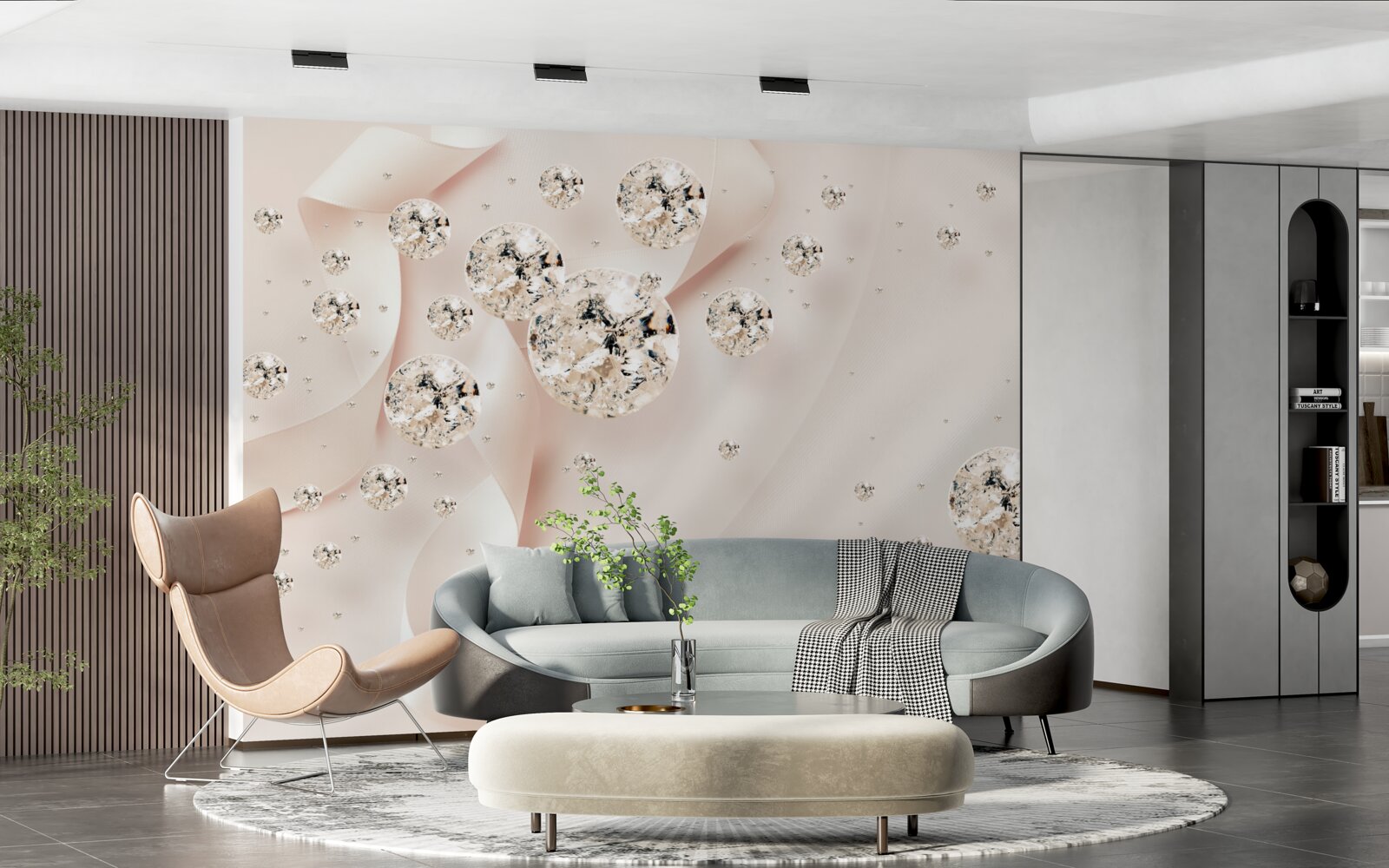 Fototapeta biele diamanty potešia na jemnom ružovom pozadí