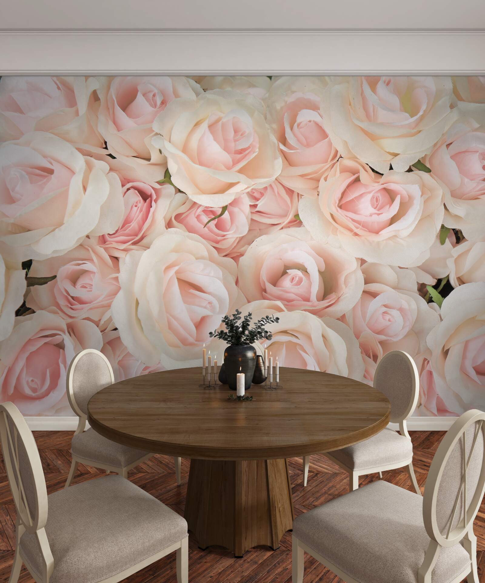 Fototapeta veľa jemných ružových ruží