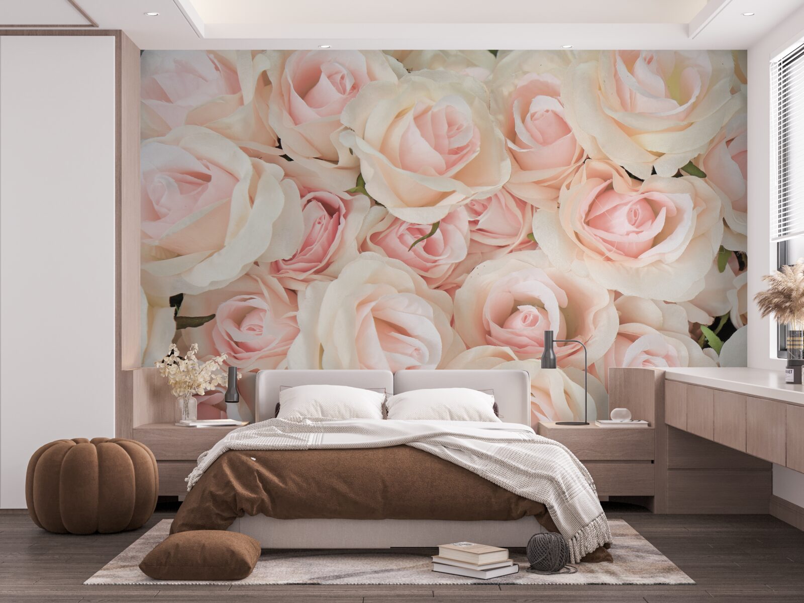 Fototapeta veľa jemných ružových ruží