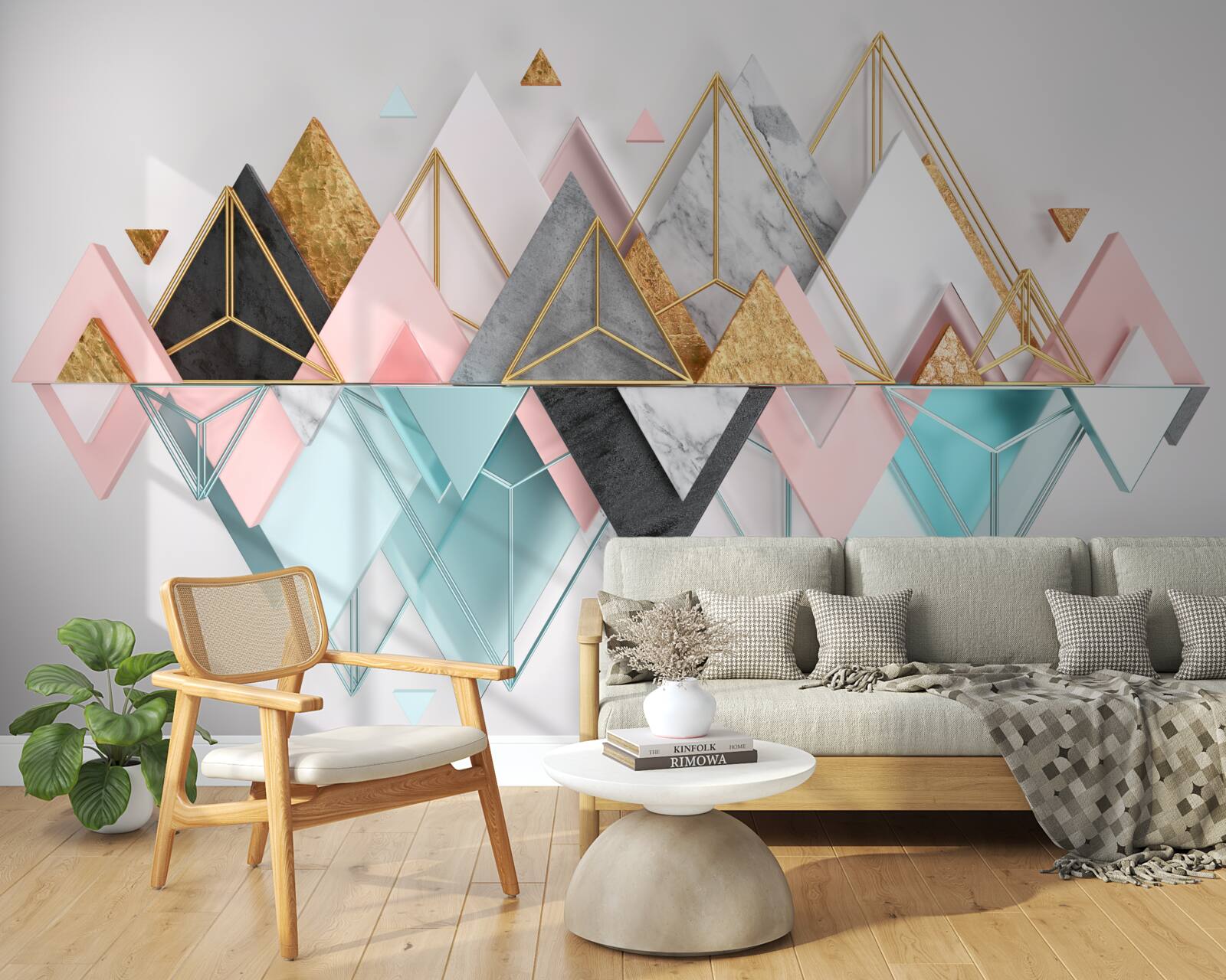 Fototapeta abstraktné obrázky vo forme viacfarebných trojuholníkov