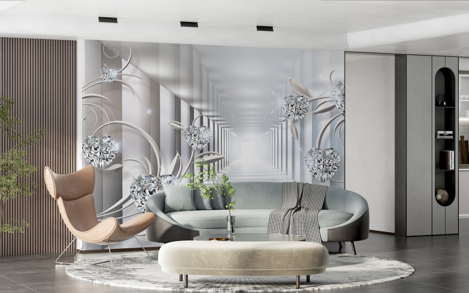 Fototapeta nemenný biely, nekonečný priechod