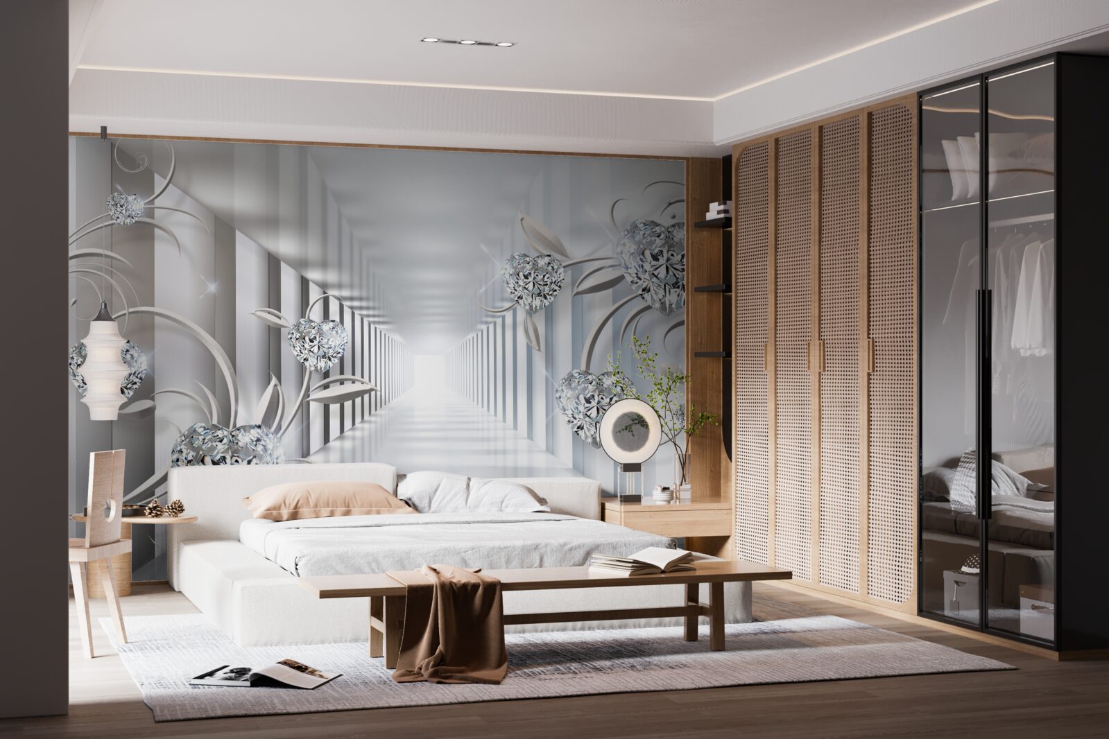 Fototapeta nemenný biely, nekonečný priechod