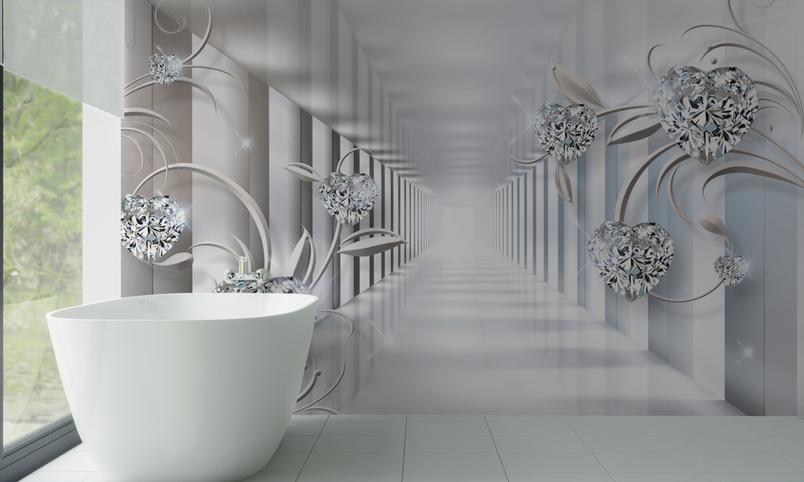 Fototapeta nemenný biely, nekonečný priechod