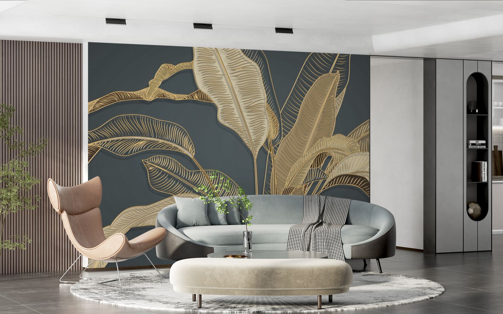 Fototapeta skrútené zlaté listy