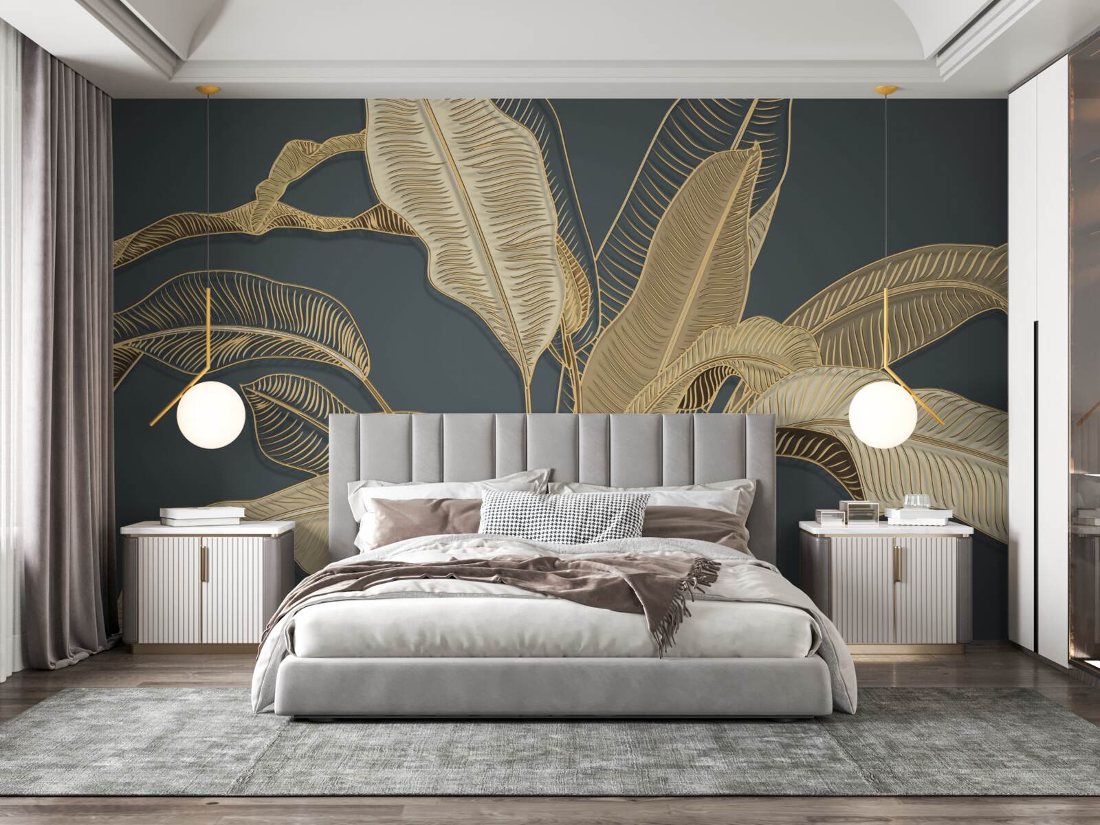 Fototapeta skrútené zlaté listy