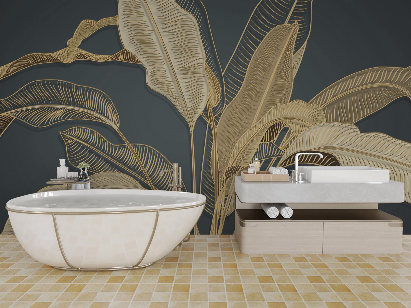 Fototapeta skrútené zlaté listy