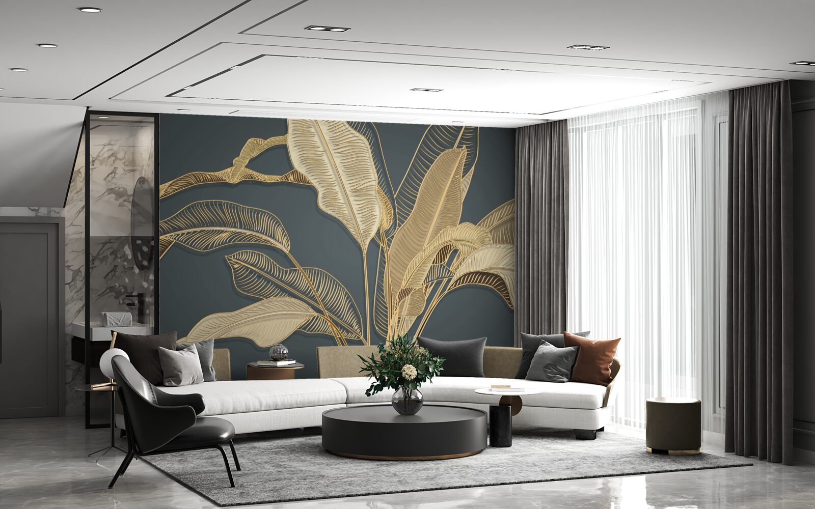 Fototapeta skrútené zlaté listy