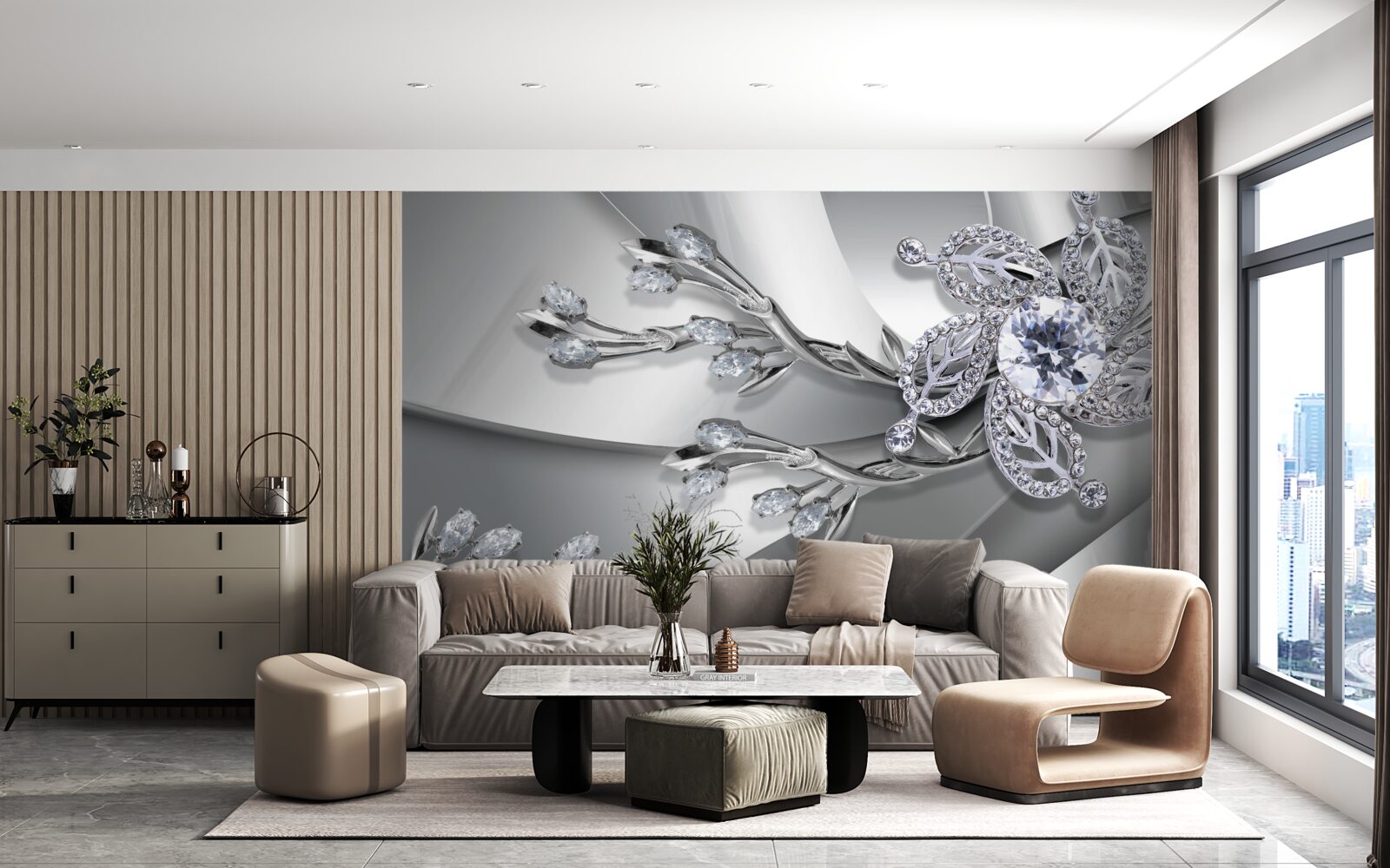 Fototapeta púčik a konáre z kameňov