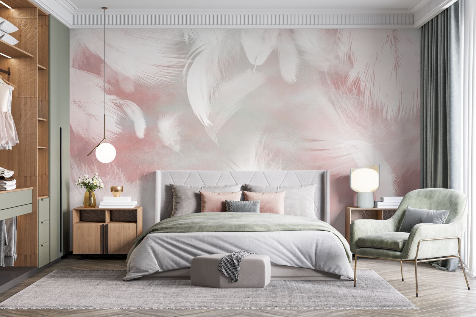 Fototapeta mäkké pozadie vyrobené z peria