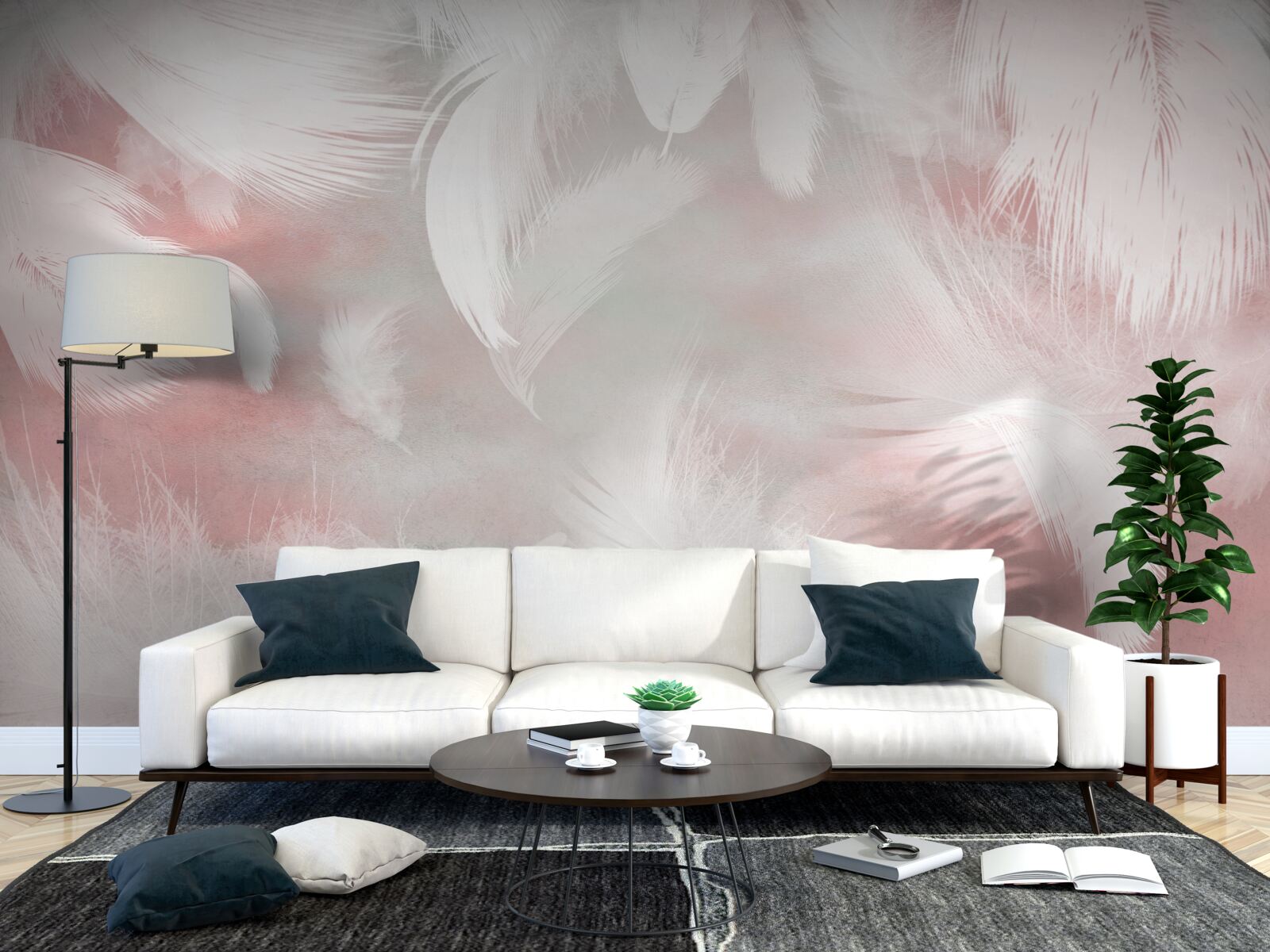 Fototapeta mäkké pozadie vyrobené z peria