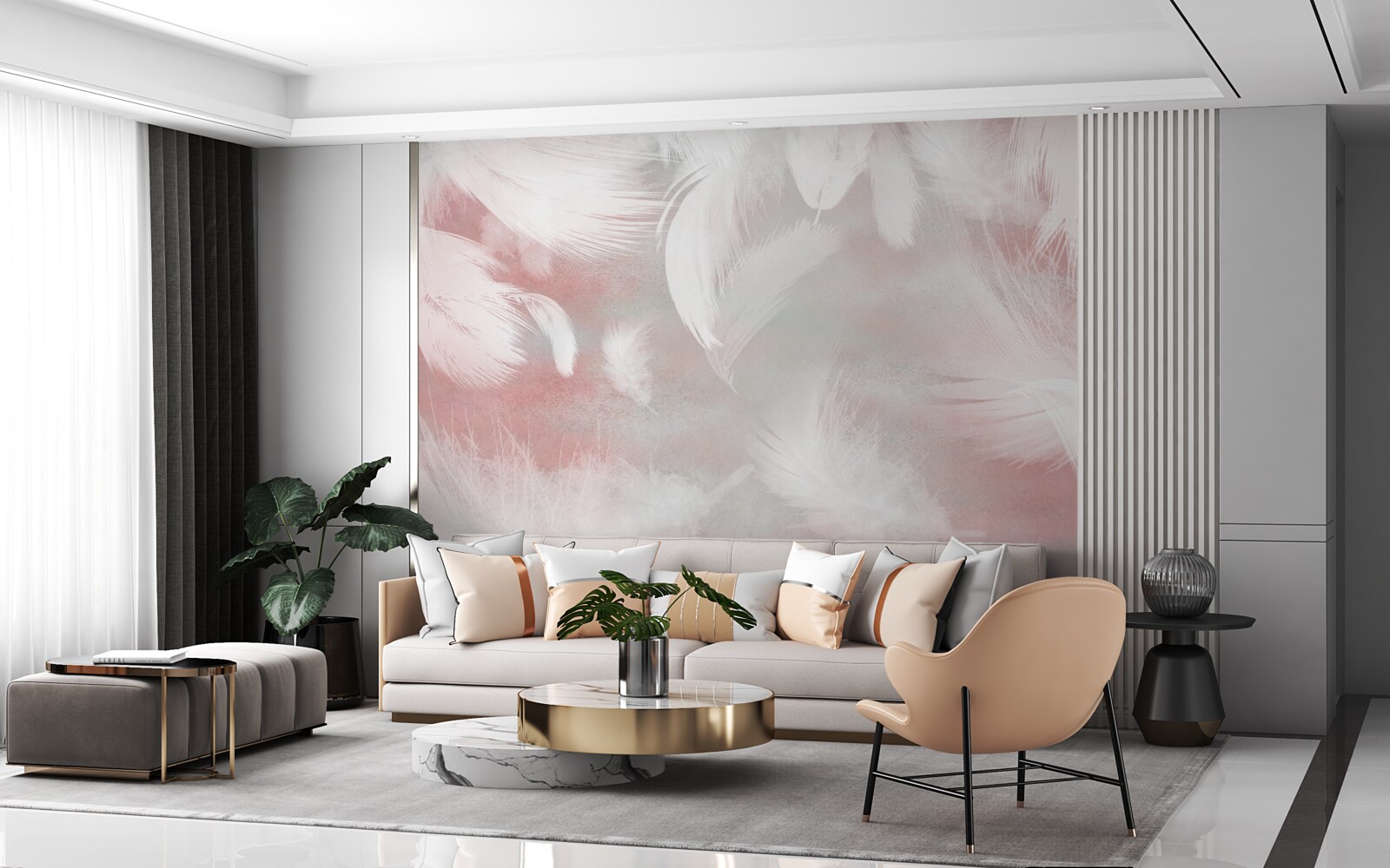 Fototapeta mäkké pozadie vyrobené z peria