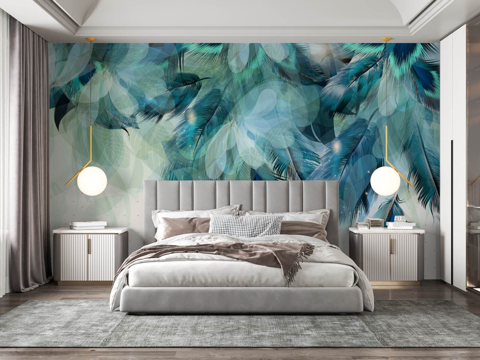 Fototapeta pávie pierka v odtieni tyrkysovej