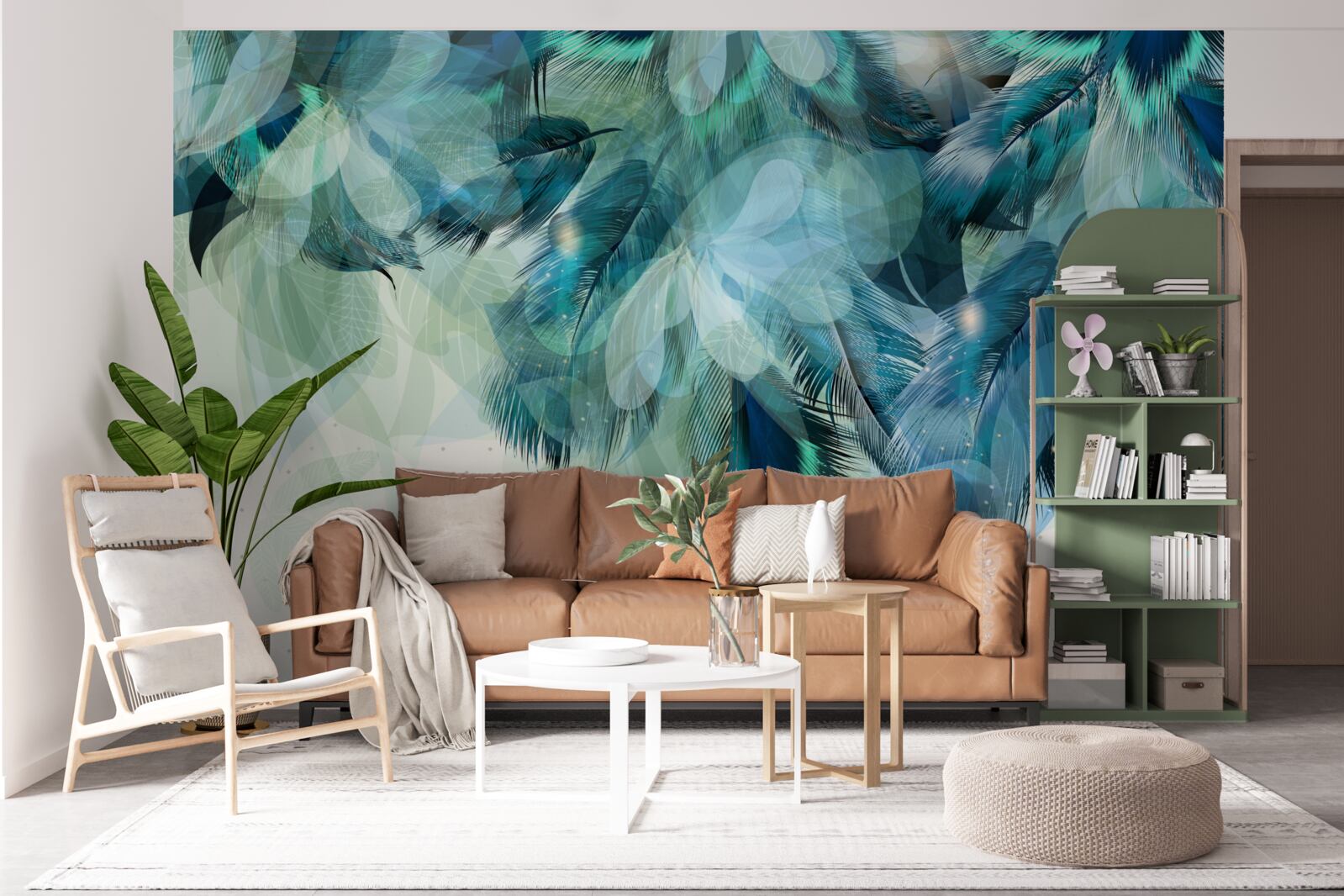 Fototapeta pávie pierka v odtieni tyrkysovej