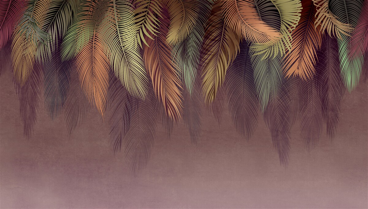 Fototapeta pierka rôznych farieb visia dole