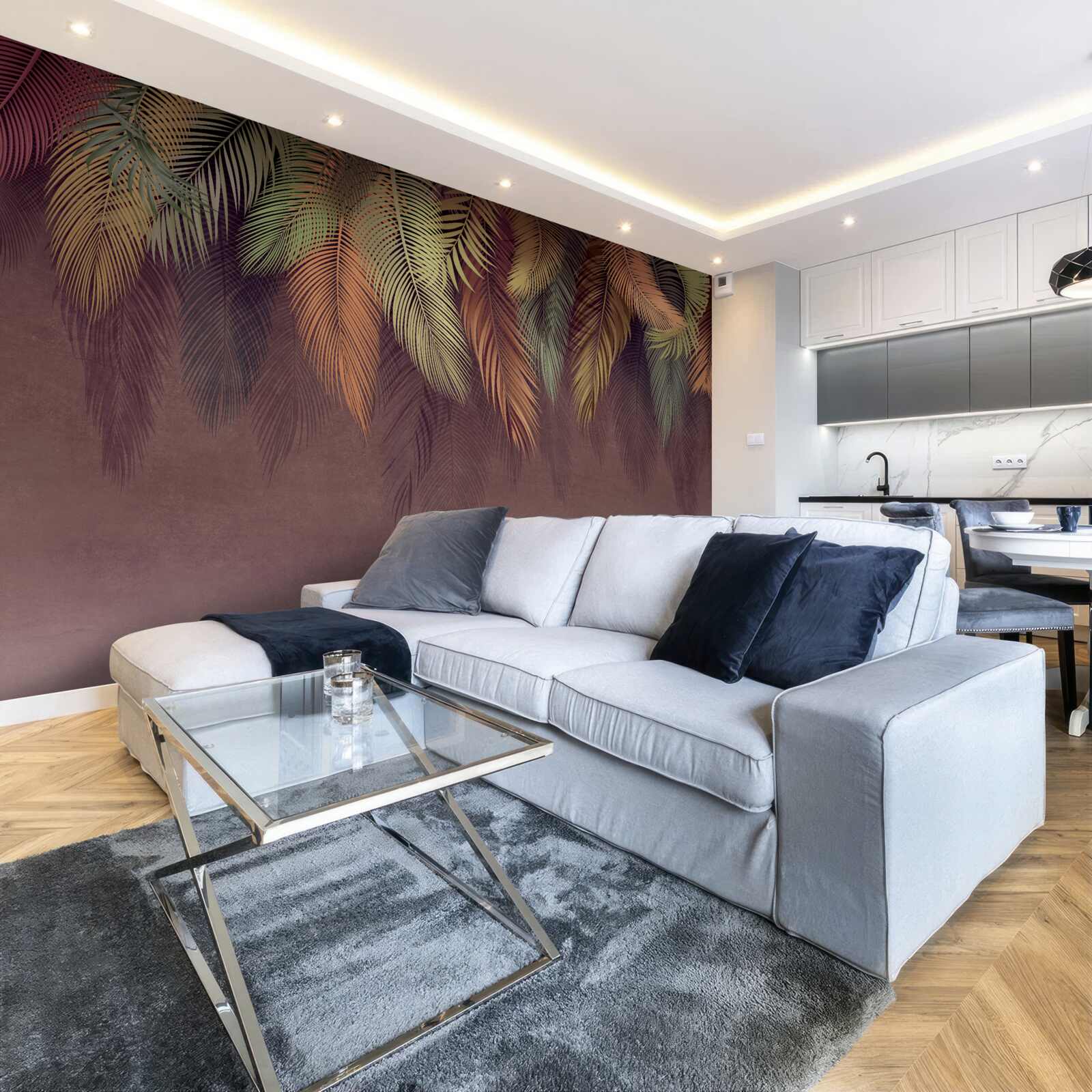 Fototapeta pierka rôznych farieb visia dole