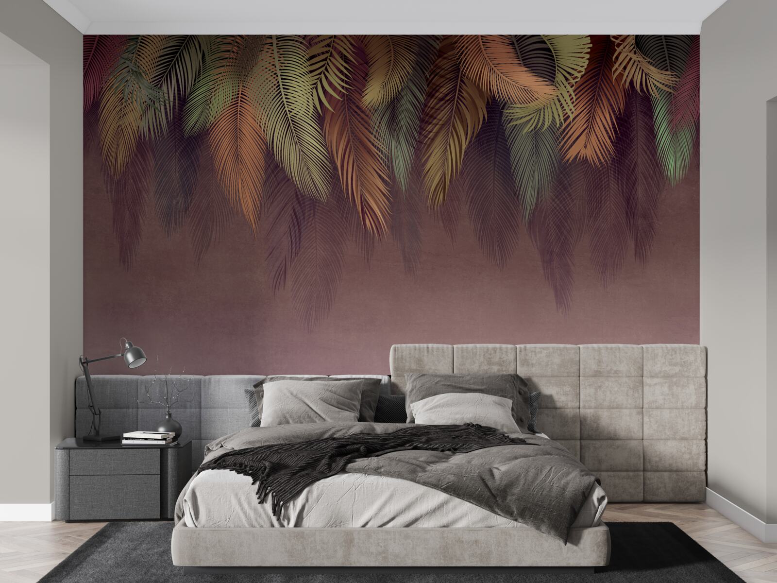 Fototapeta pierka rôznych farieb visia dole