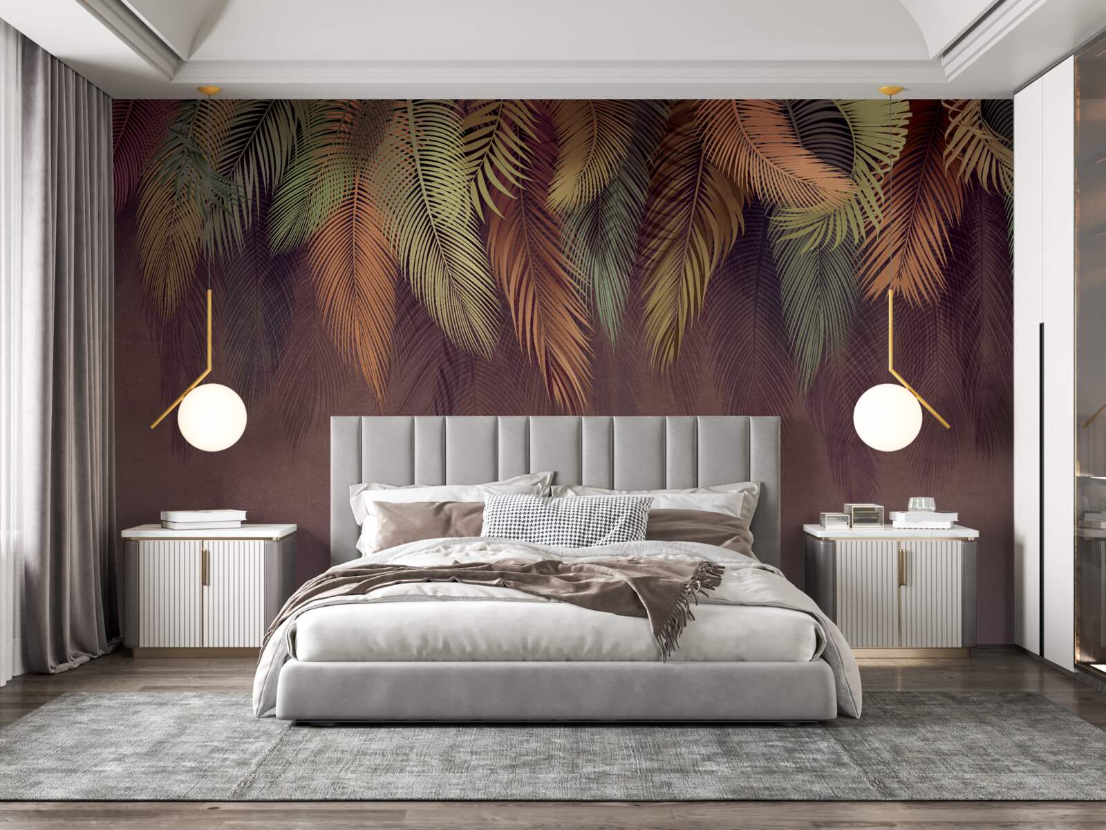 Fototapeta pierka rôznych farieb visia dole