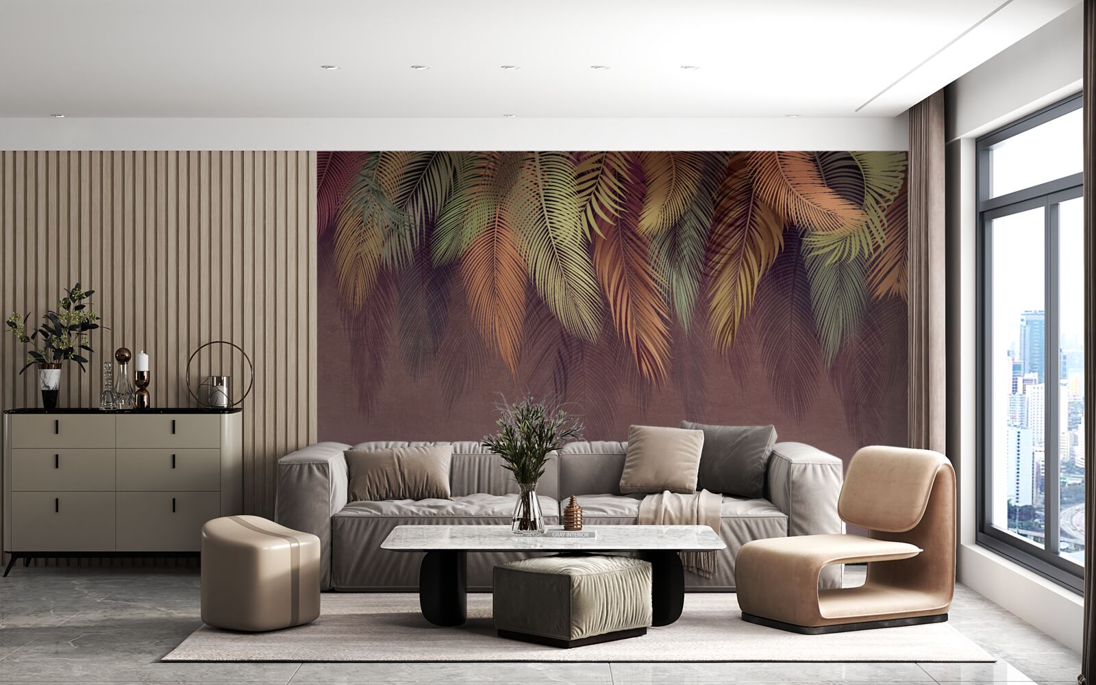 Fototapeta pierka rôznych farieb visia dole