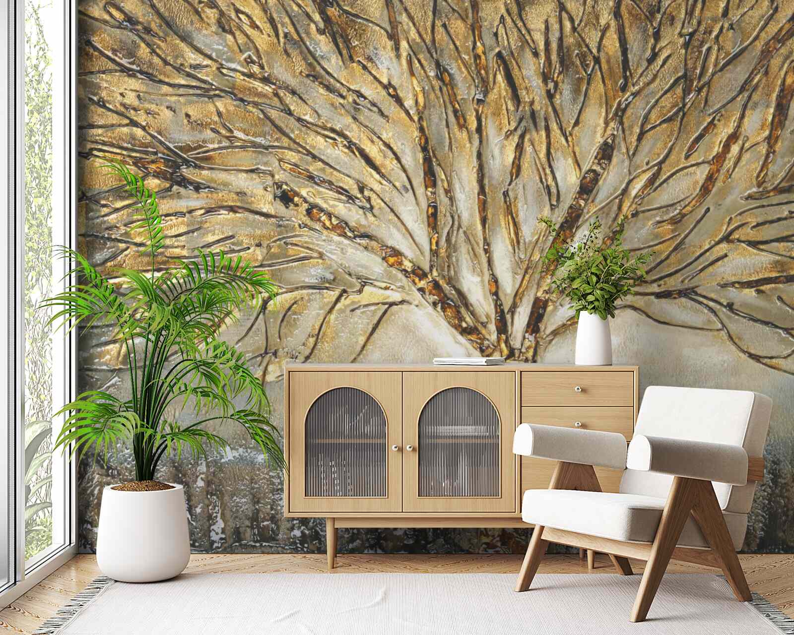 Fototapeta nahý strom so zlatom