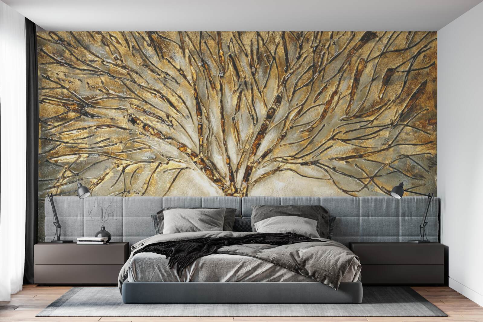 Fototapeta nahý strom so zlatom