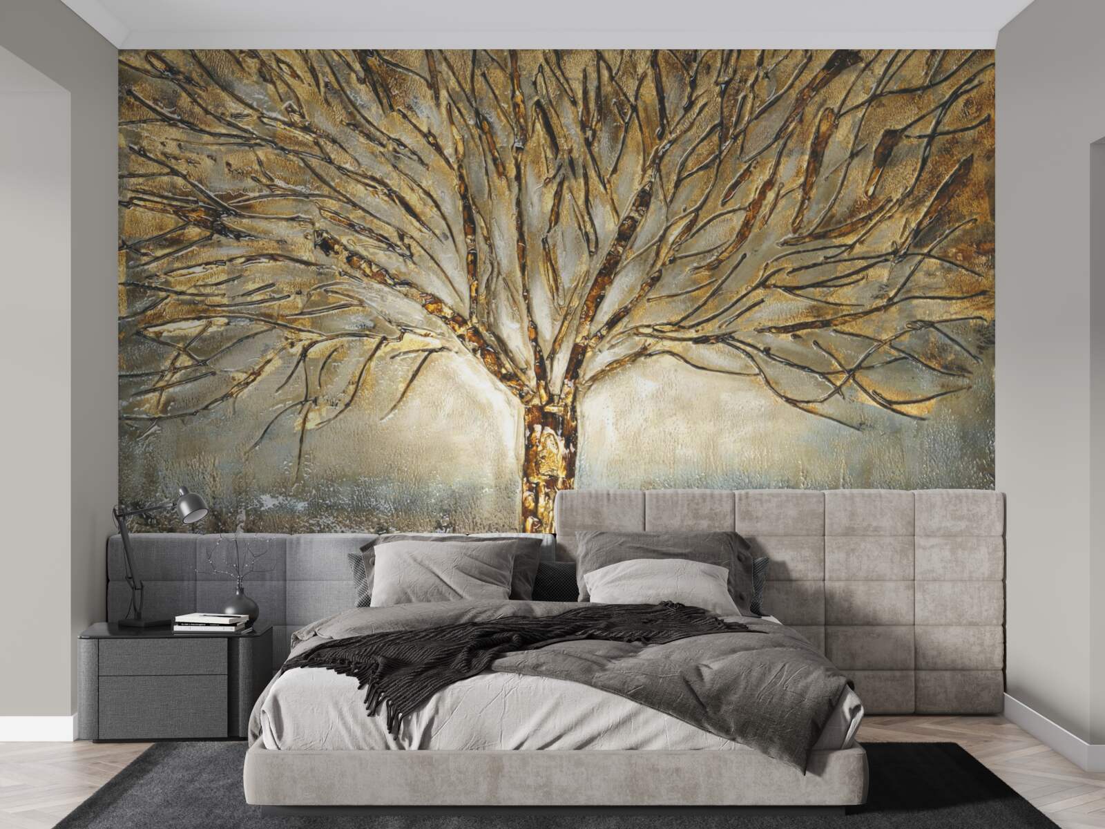 Fototapeta nahý strom so zlatom