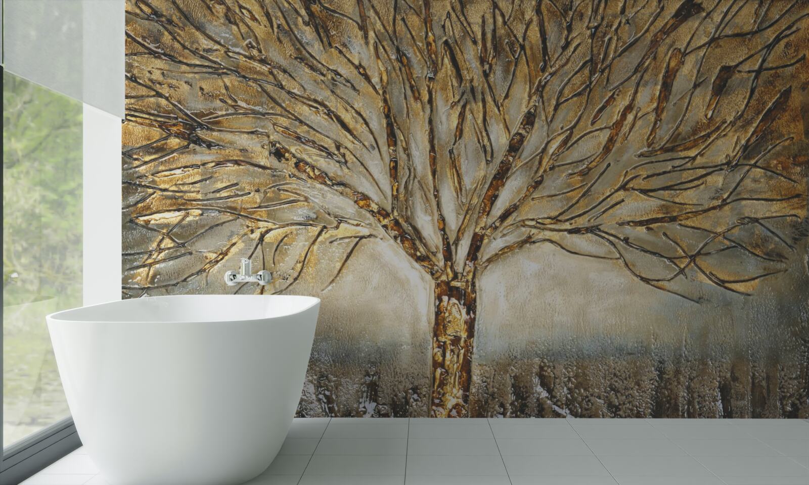 Fototapeta nahý strom so zlatom