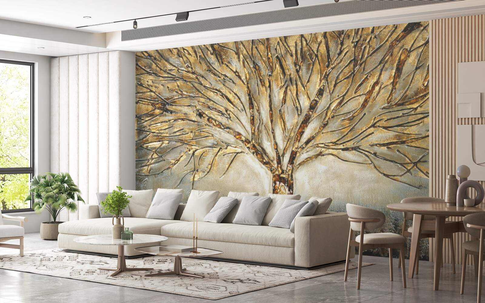 Fototapeta nahý strom so zlatom