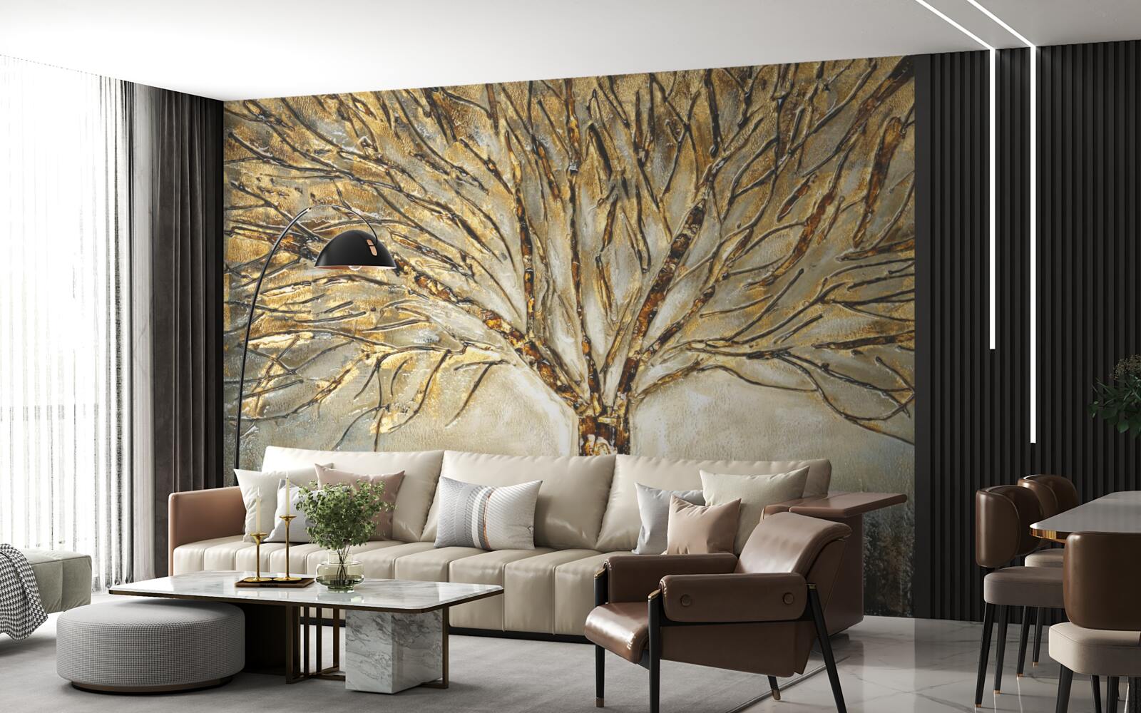 Fototapeta nahý strom so zlatom